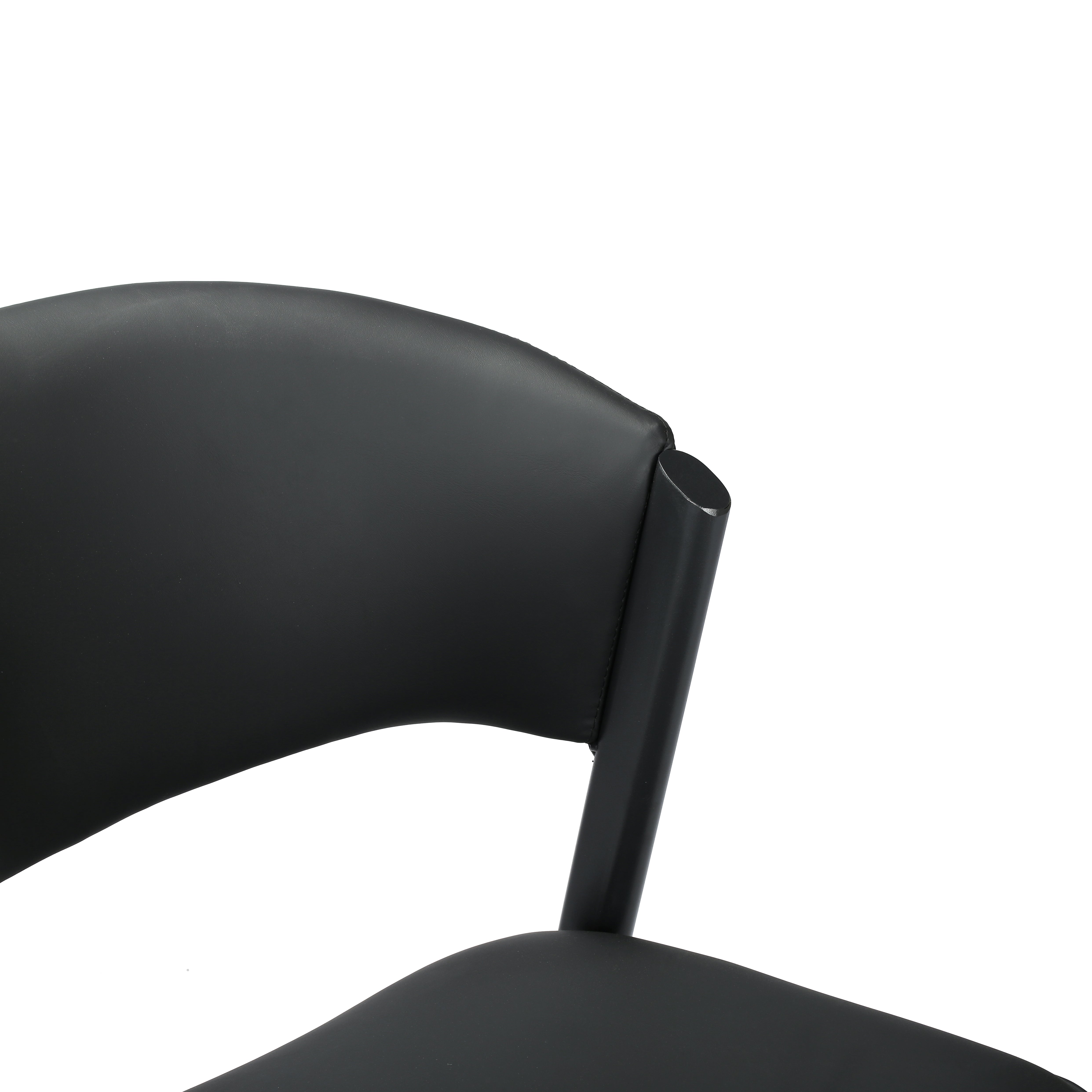 Aspen Dining Chairs Upholstered in Leather with Black Metal Legs
