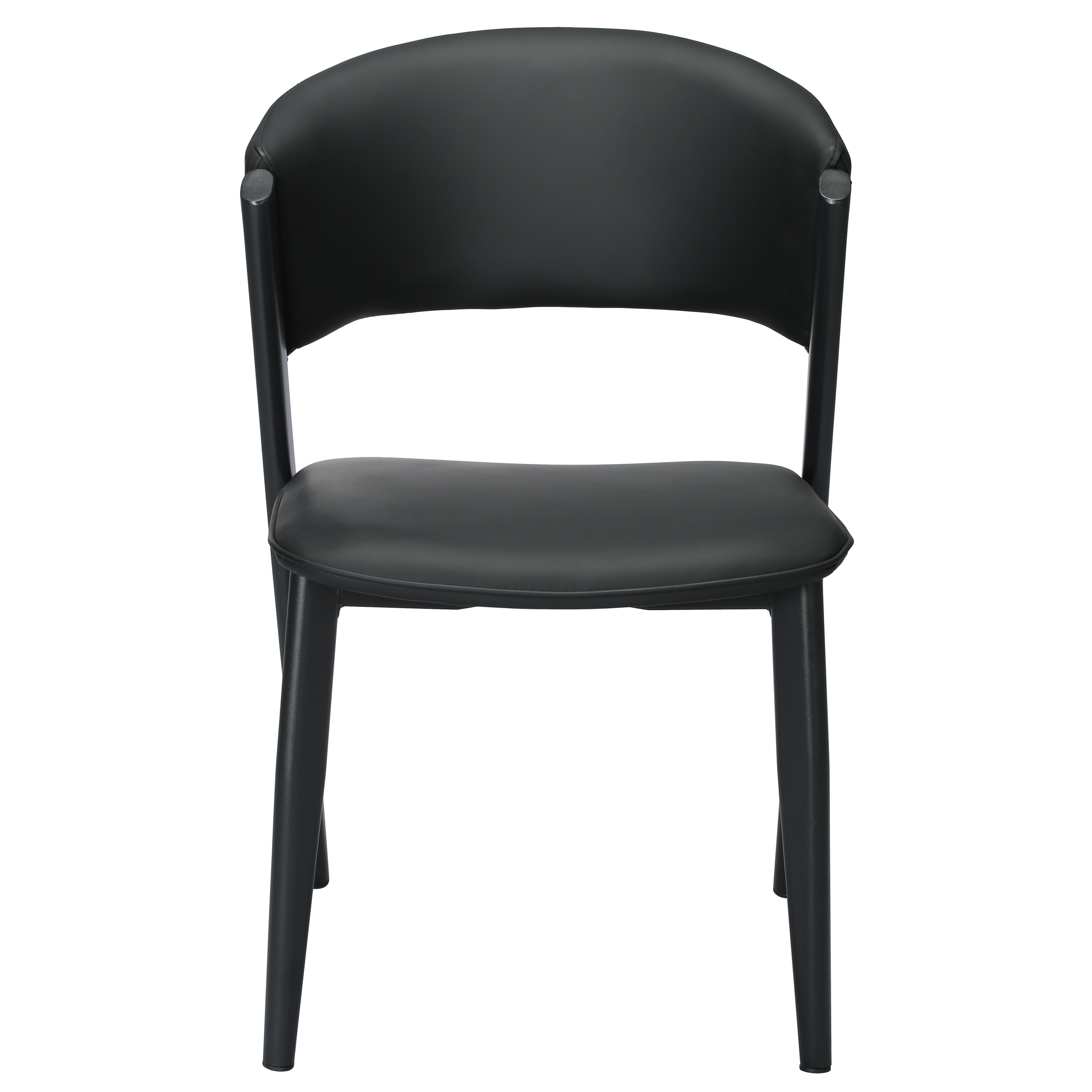 Aspen Dining Chairs Upholstered in Leather with Black Metal Legs