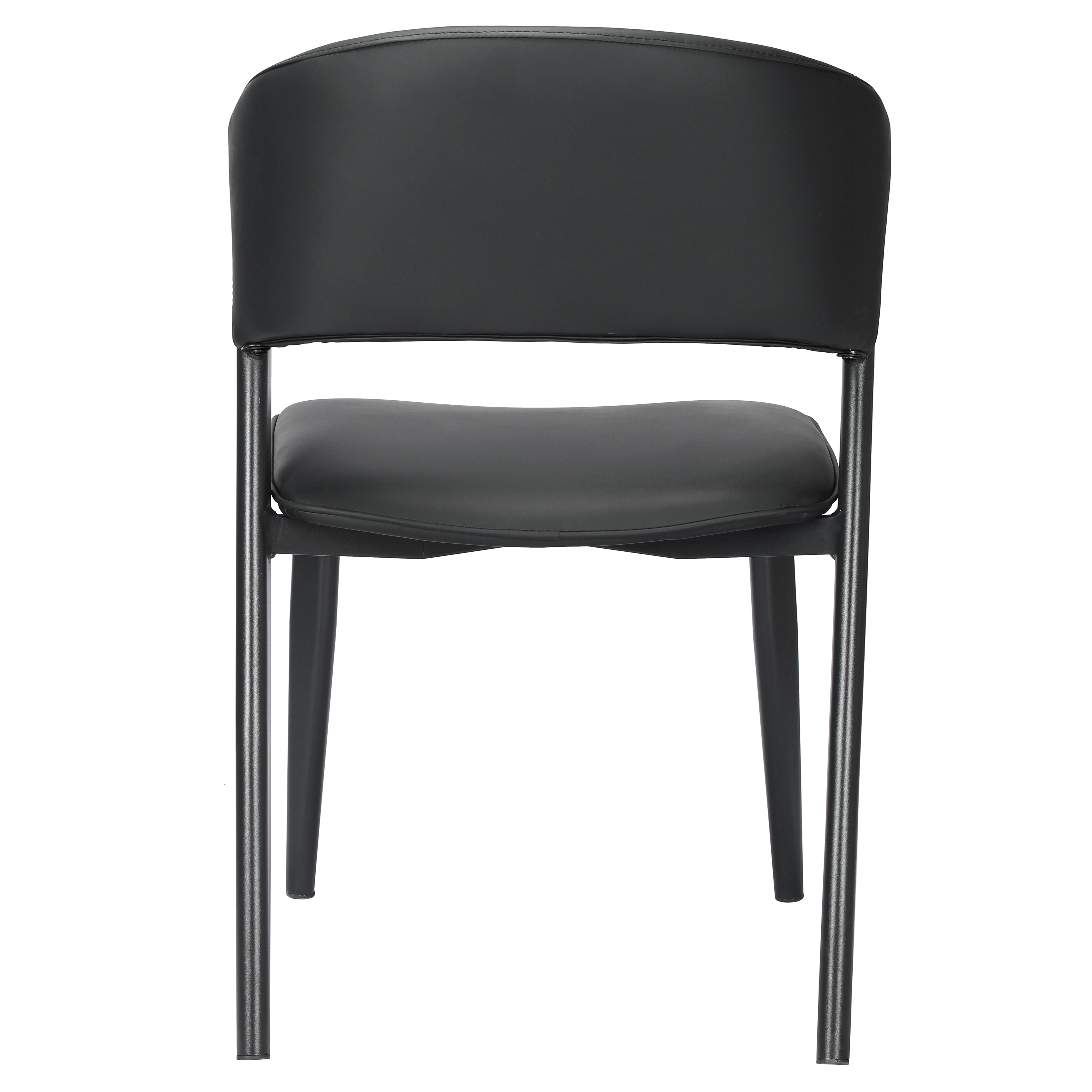 Aspen Dining Chairs Upholstered in Leather with Black Metal Legs