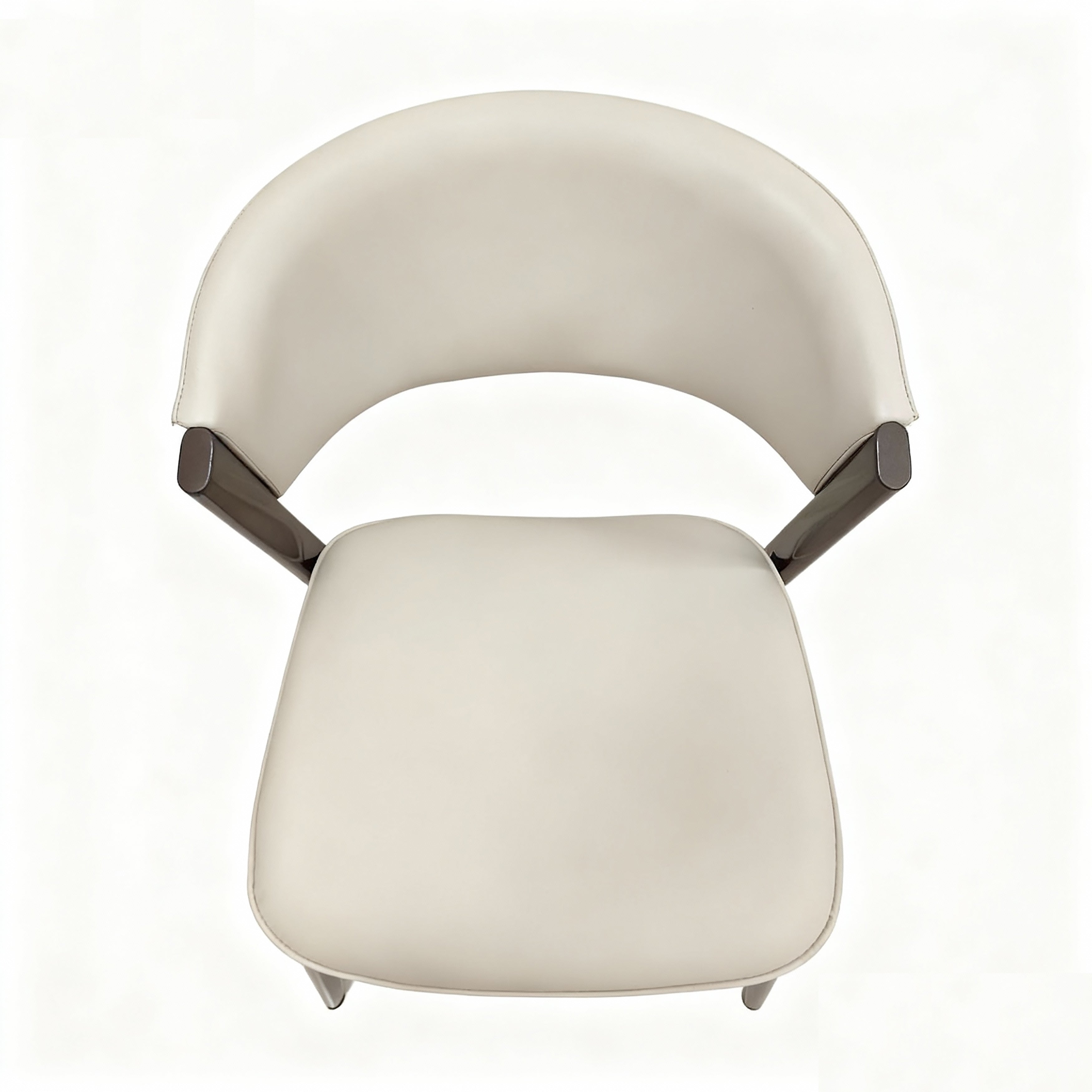 Aspen Dining Chairs Upholstered in Leather with Black Metal Legs