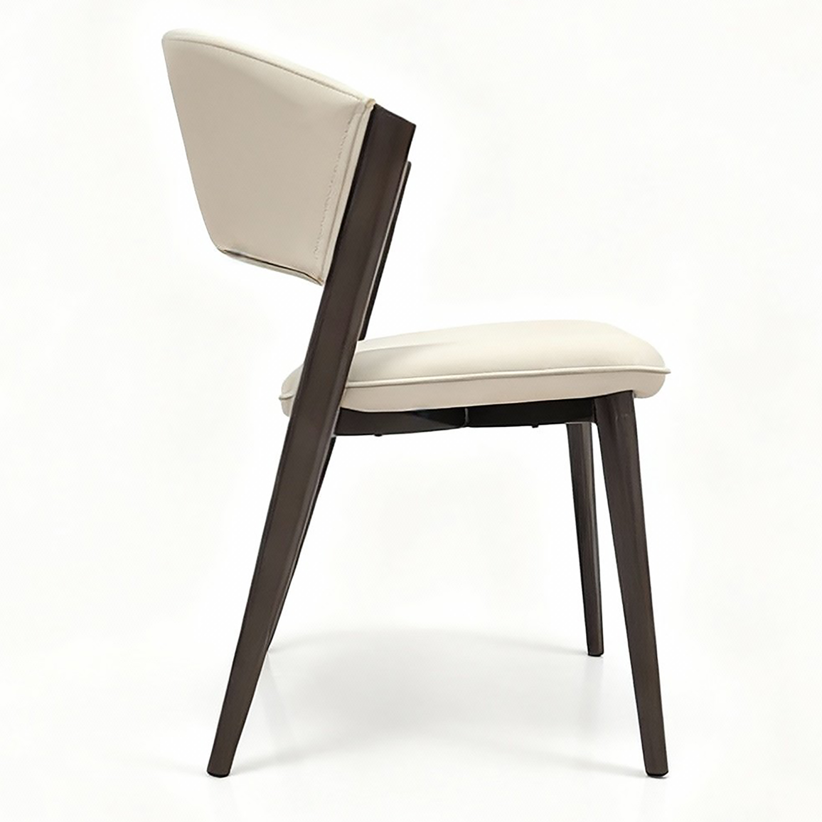Aspen Dining Chairs Upholstered in Leather with Black Metal Legs