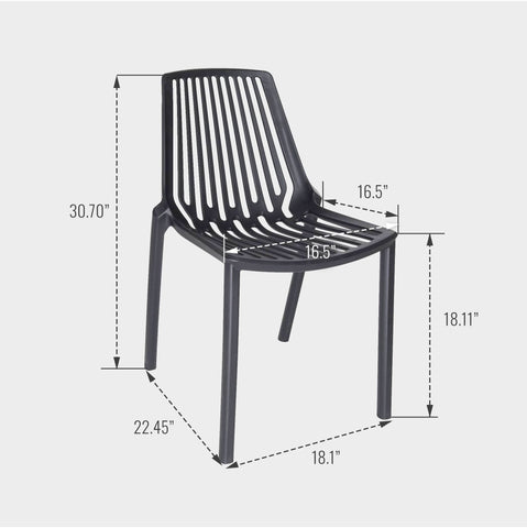 Acken Mid Century Modern Plastic Stackable Dining Chair Set of 2