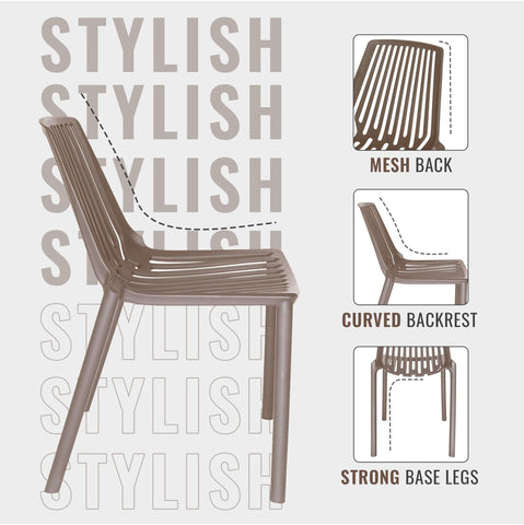 Acken Mid Century Modern Plastic Stackable Dining Chair Set of 2