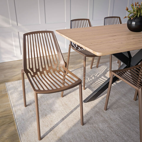 Acken Mid Century Modern Plastic Stackable Dining Chair Set of 2
