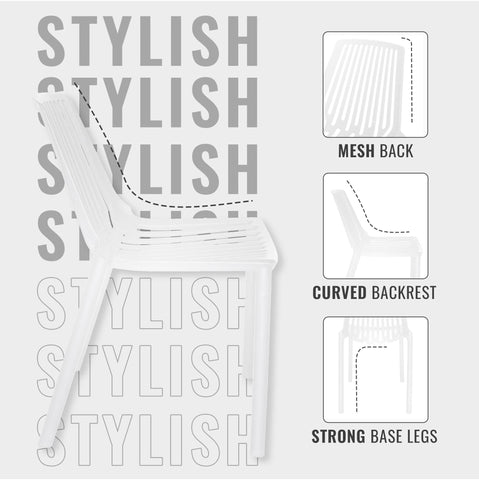 Acken Mid Century Modern Plastic Stackable Dining Chair Set of 2