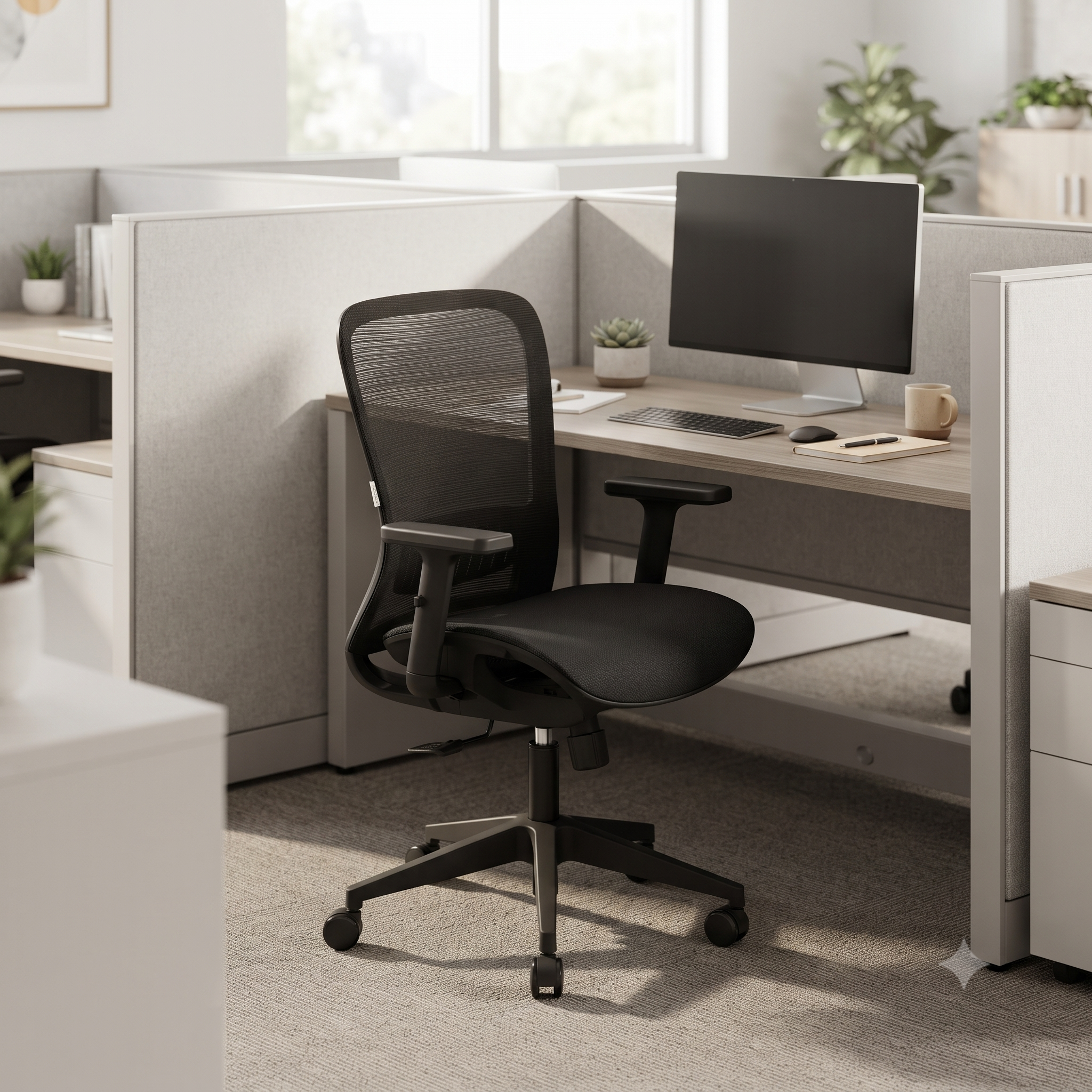 Amanda Adjustable Height Mesh Office Chair with Nylon Frame - Swivel and Tilt Mechanism
