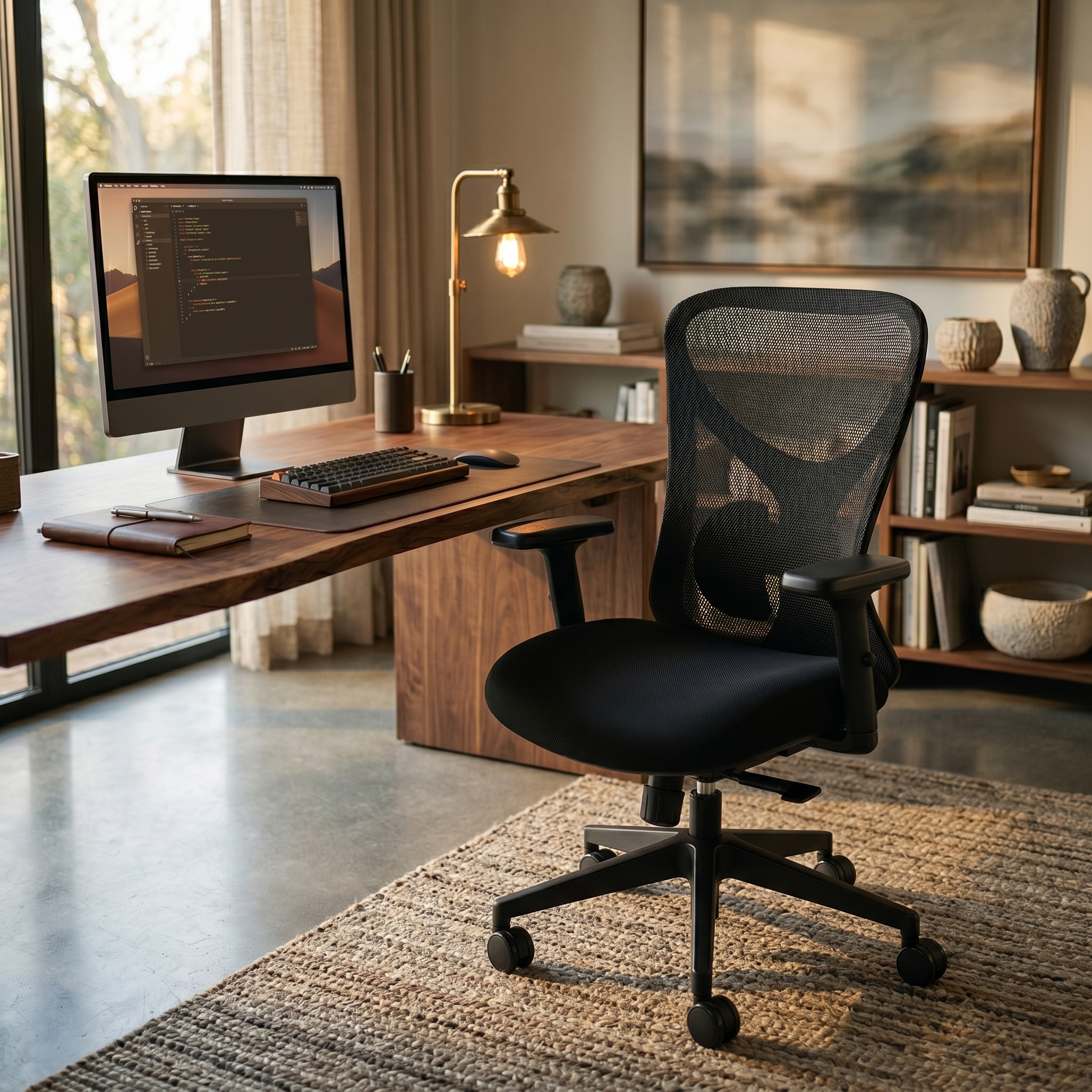 Angel Mesh Fabric Office Chair Steel Frame - Swivel, Tilt and Adjustable Height