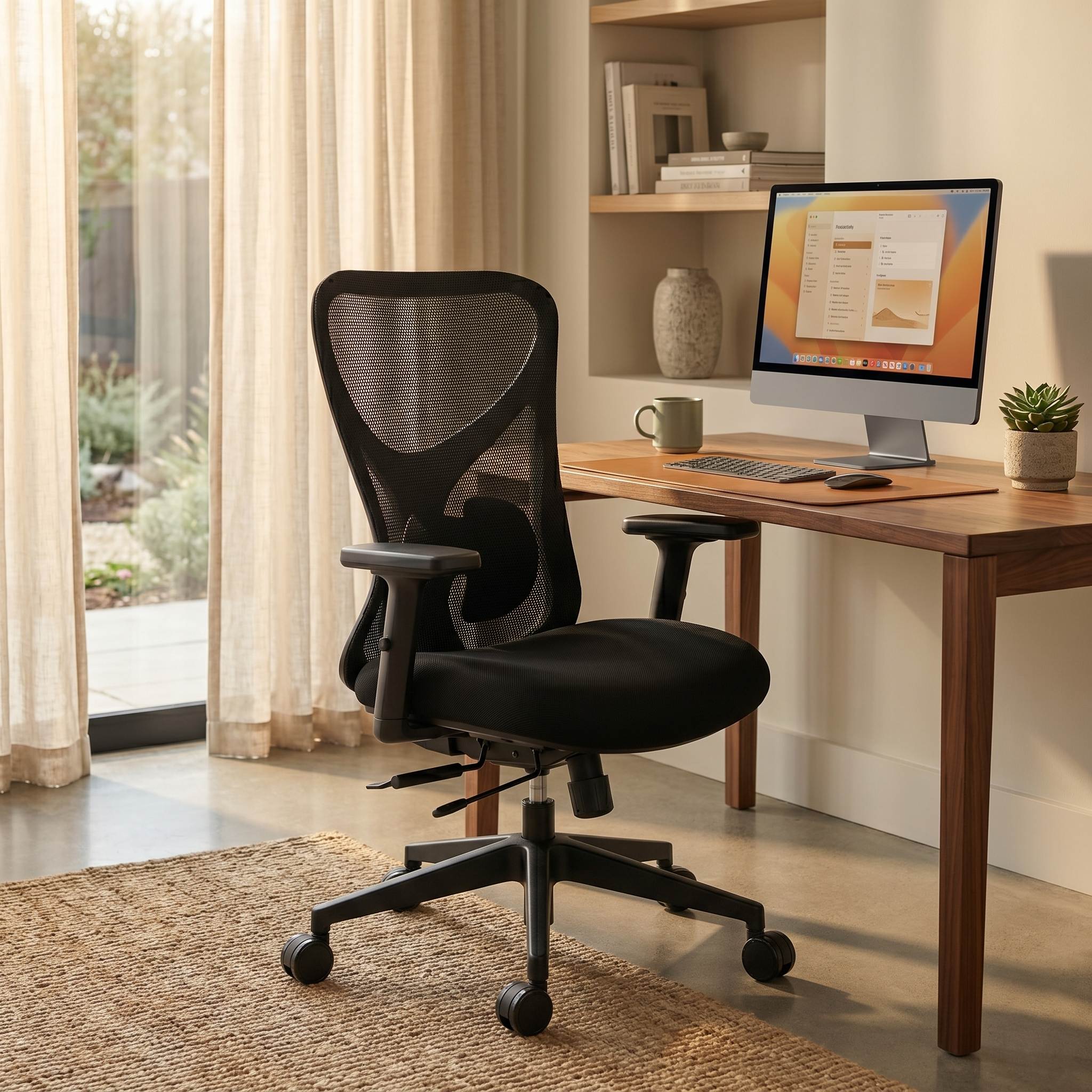 Angel Mesh Fabric Office Chair Steel Frame - Swivel, Tilt and Adjustable Height