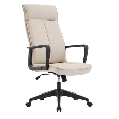 Aiaria Ergonomic High-Back Leather Office Chair with Adjustable Height, Swivel, Tilt, and Double Wheel Casters