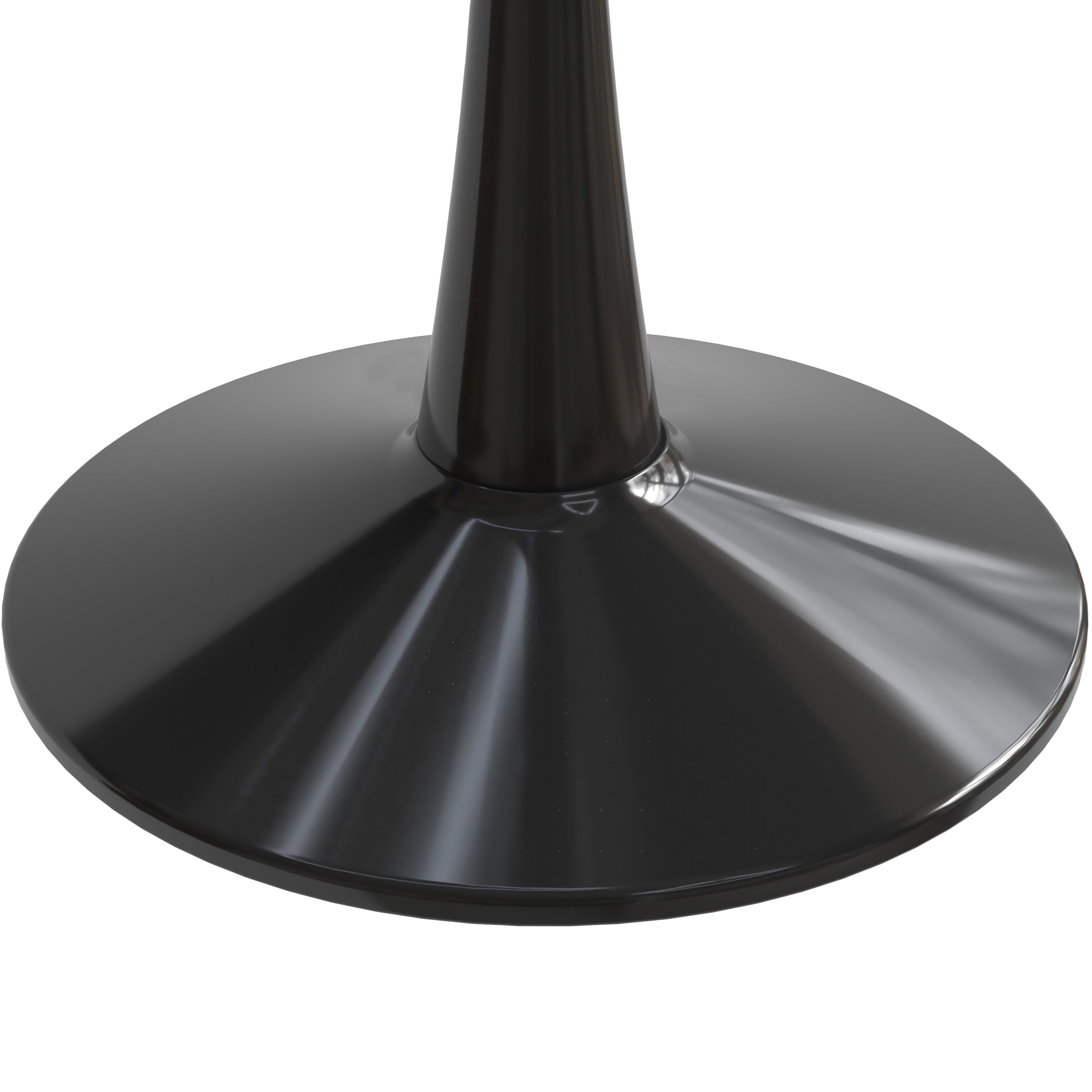 Bristol Round Dining Table with MDF/Sintered Stone/Glass Tabletop in Black Steel Base