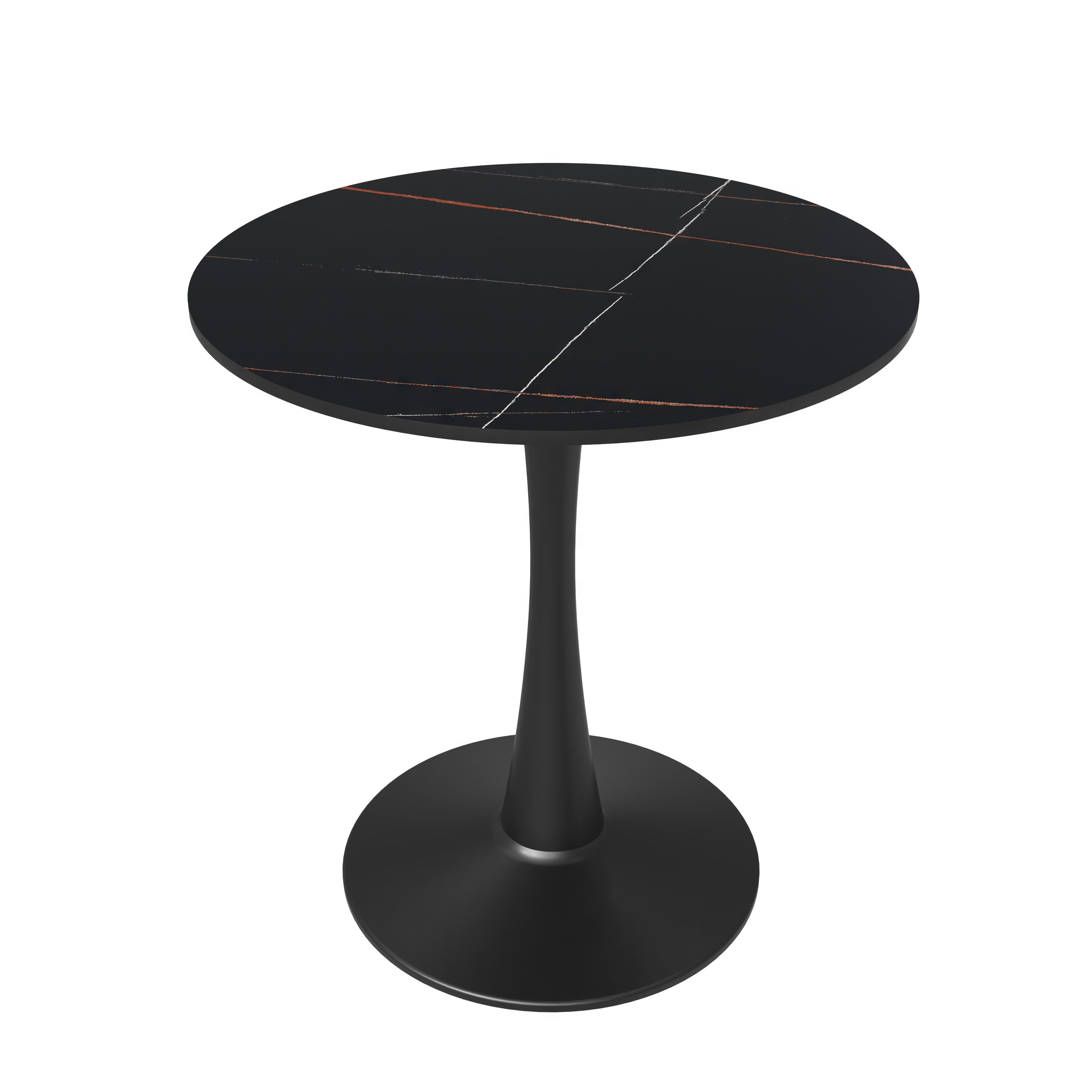 Bristol Round Dining Table | MDF Top & Black Steel Base | LeisureMod