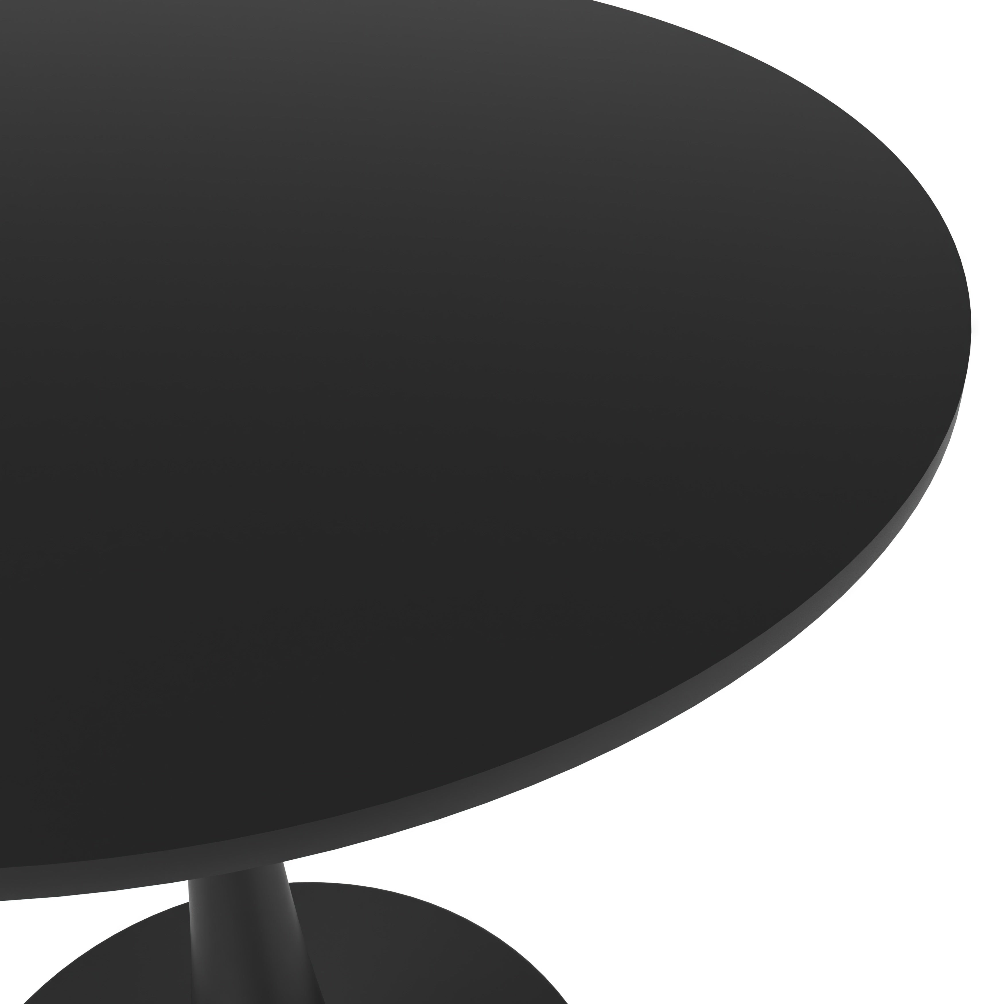 Bristol Round Dining Table with MDF/Sintered Stone/Glass Tabletop in Black Steel Base