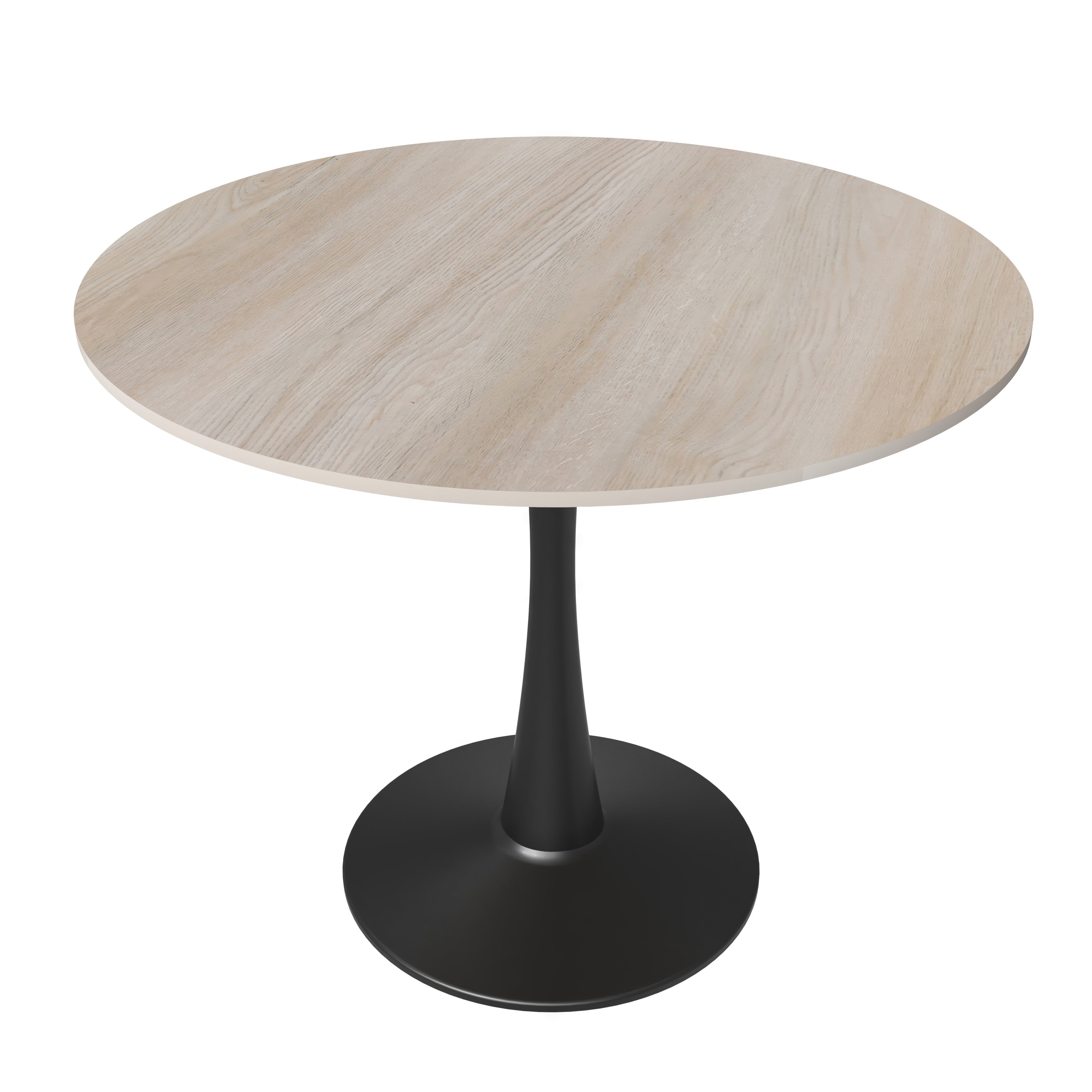 Bristol Round Dining Table with MDF/Sintered Stone/Glass Tabletop in Black Steel Base