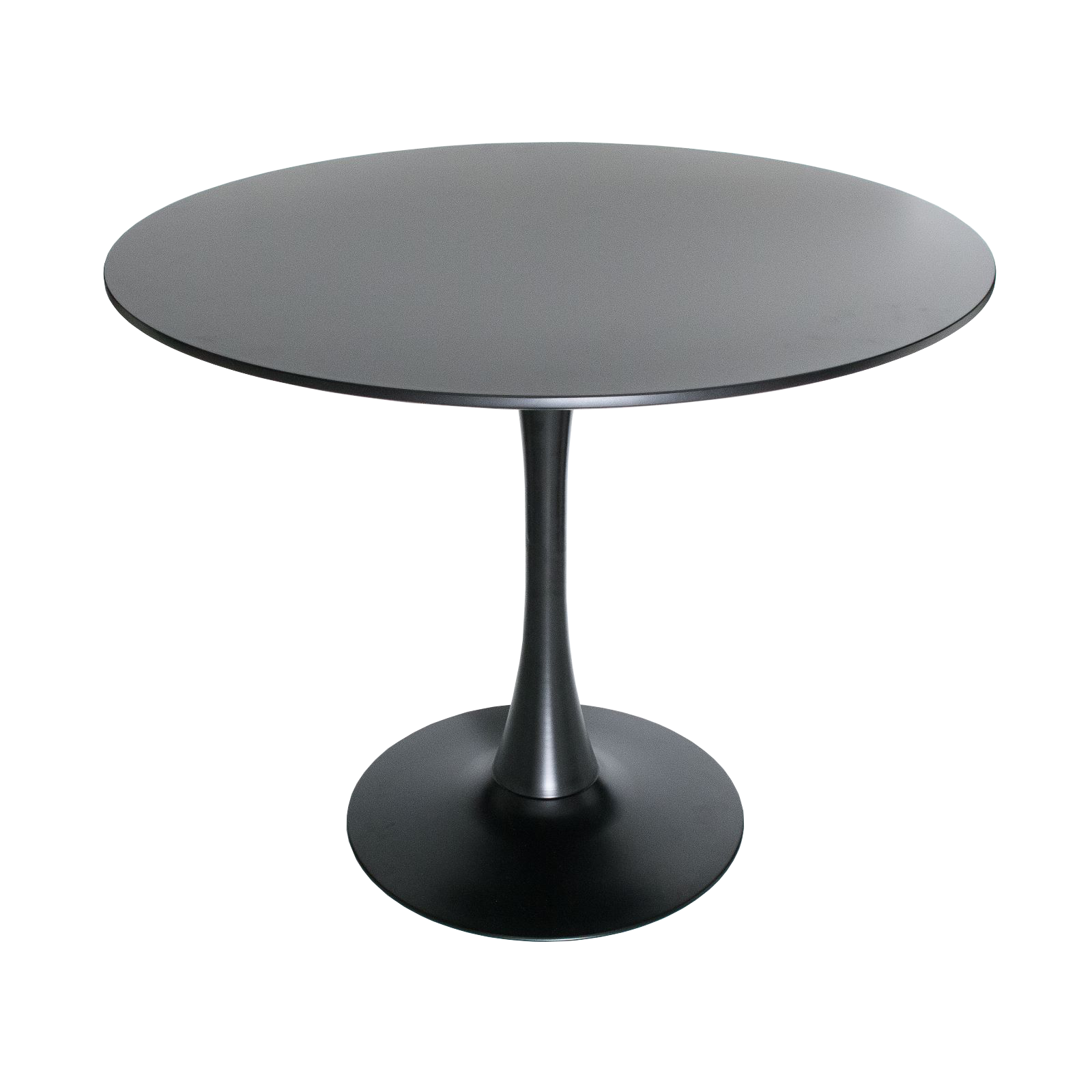 Bristol Round Dining Table with MDF/Sintered Stone/Glass Tabletop in Black Steel Base