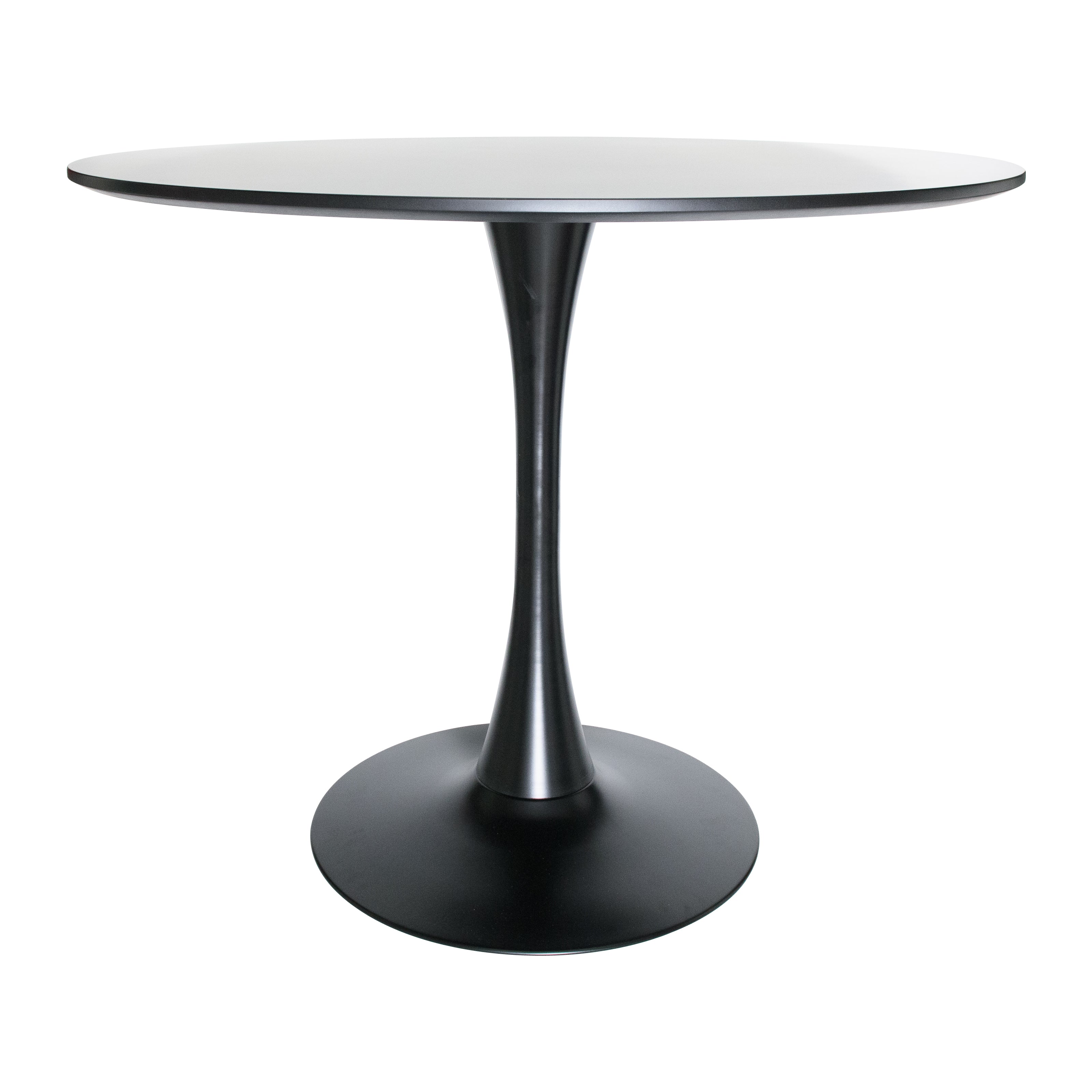 Bristol Round Dining Table with MDF/Sintered Stone/Glass Tabletop in Black Steel Base