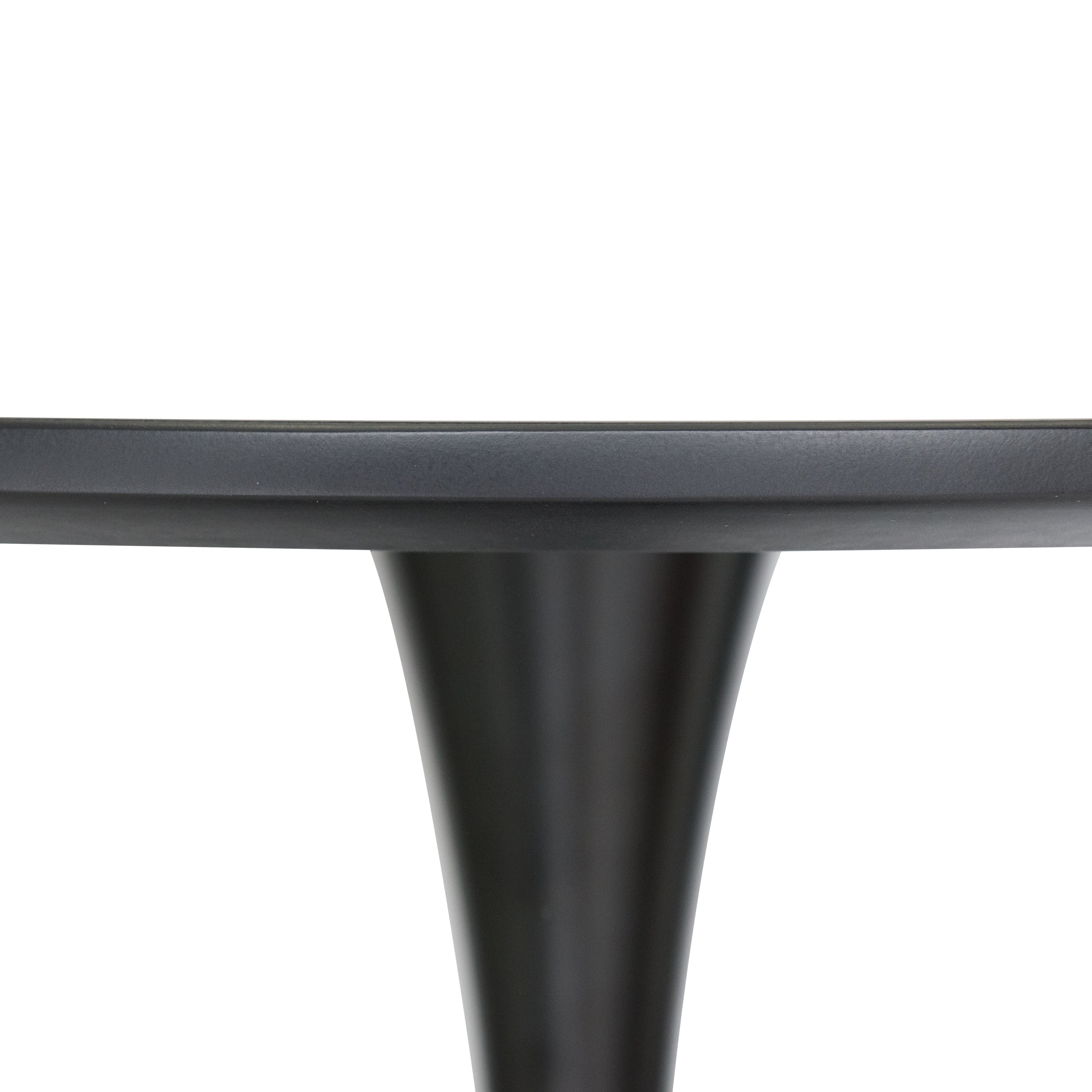 Bristol Round Dining Table with MDF/Sintered Stone/Glass Tabletop in Black Steel Base