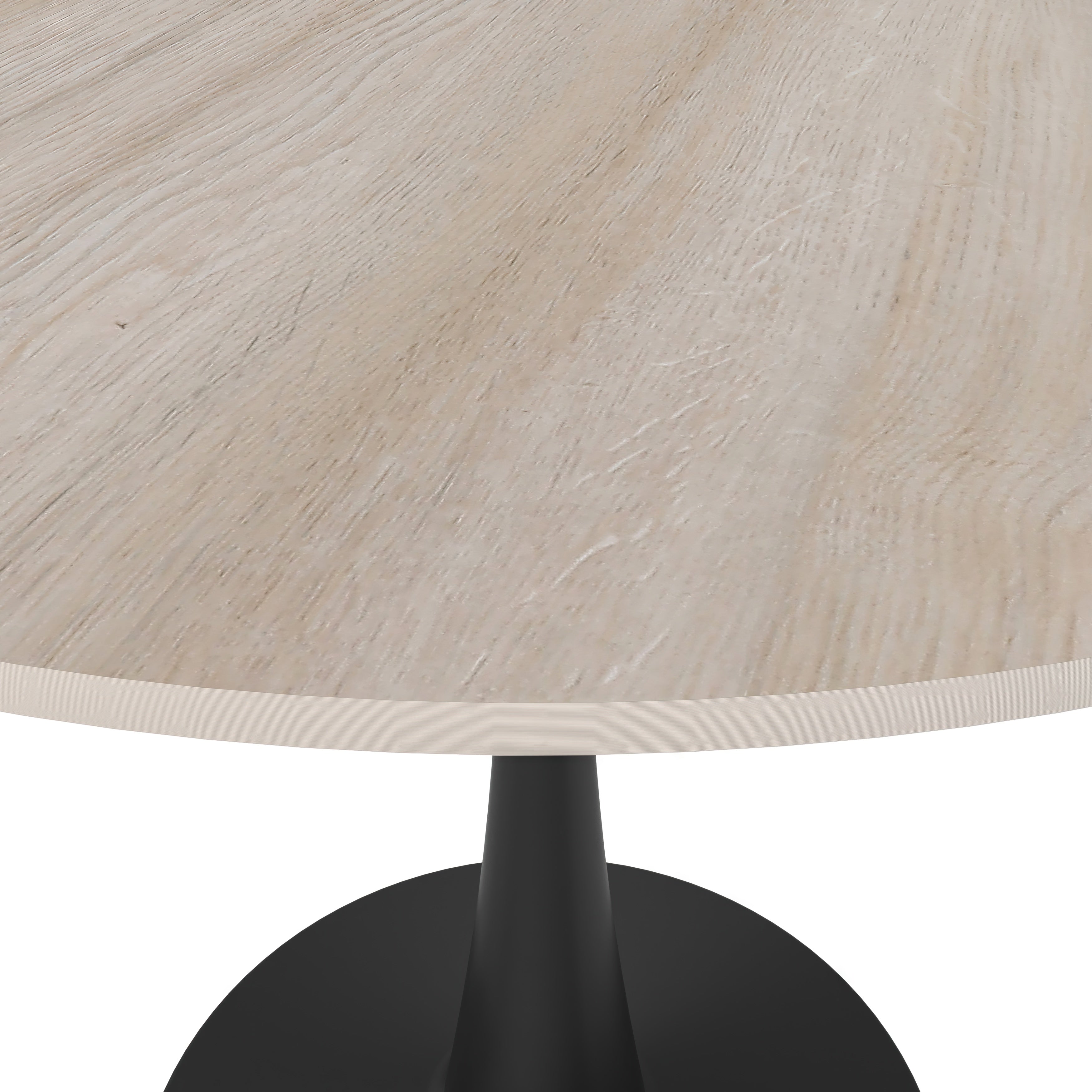 Bristol Round Dining Table with MDF/Sintered Stone/Glass Tabletop in Black Steel Base