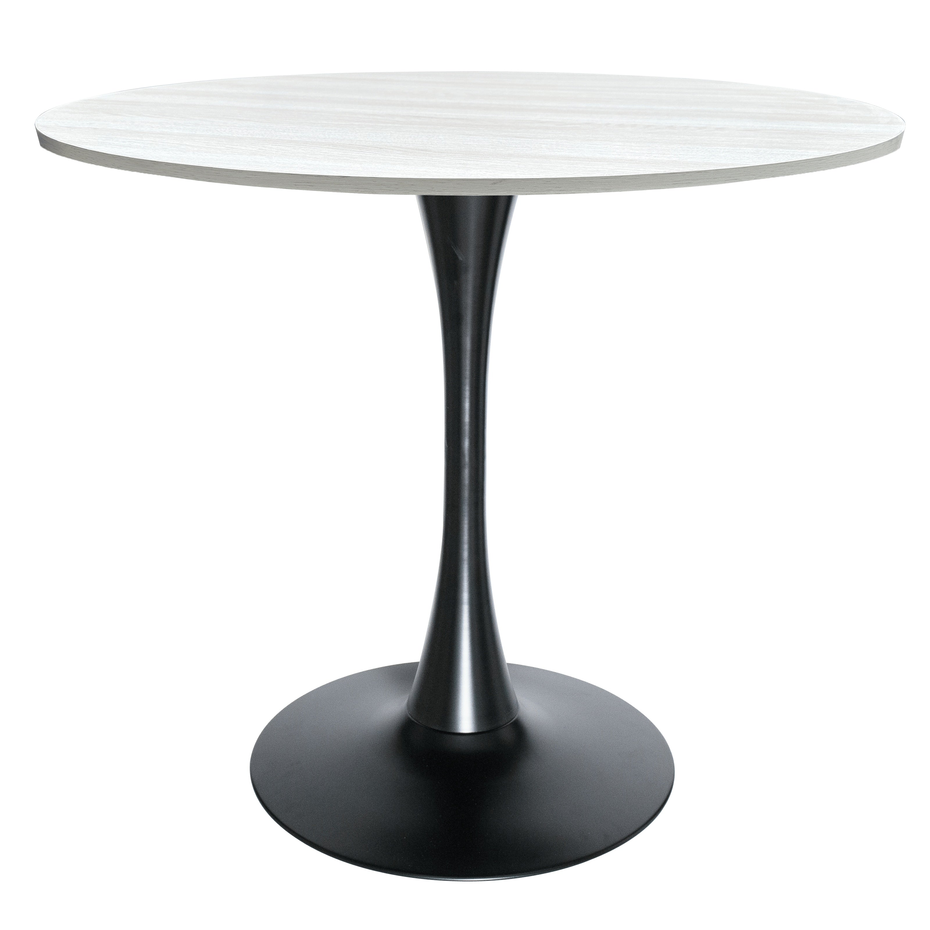 Bristol Round Dining Table with MDF/Sintered Stone/Glass Tabletop in Black Steel Base