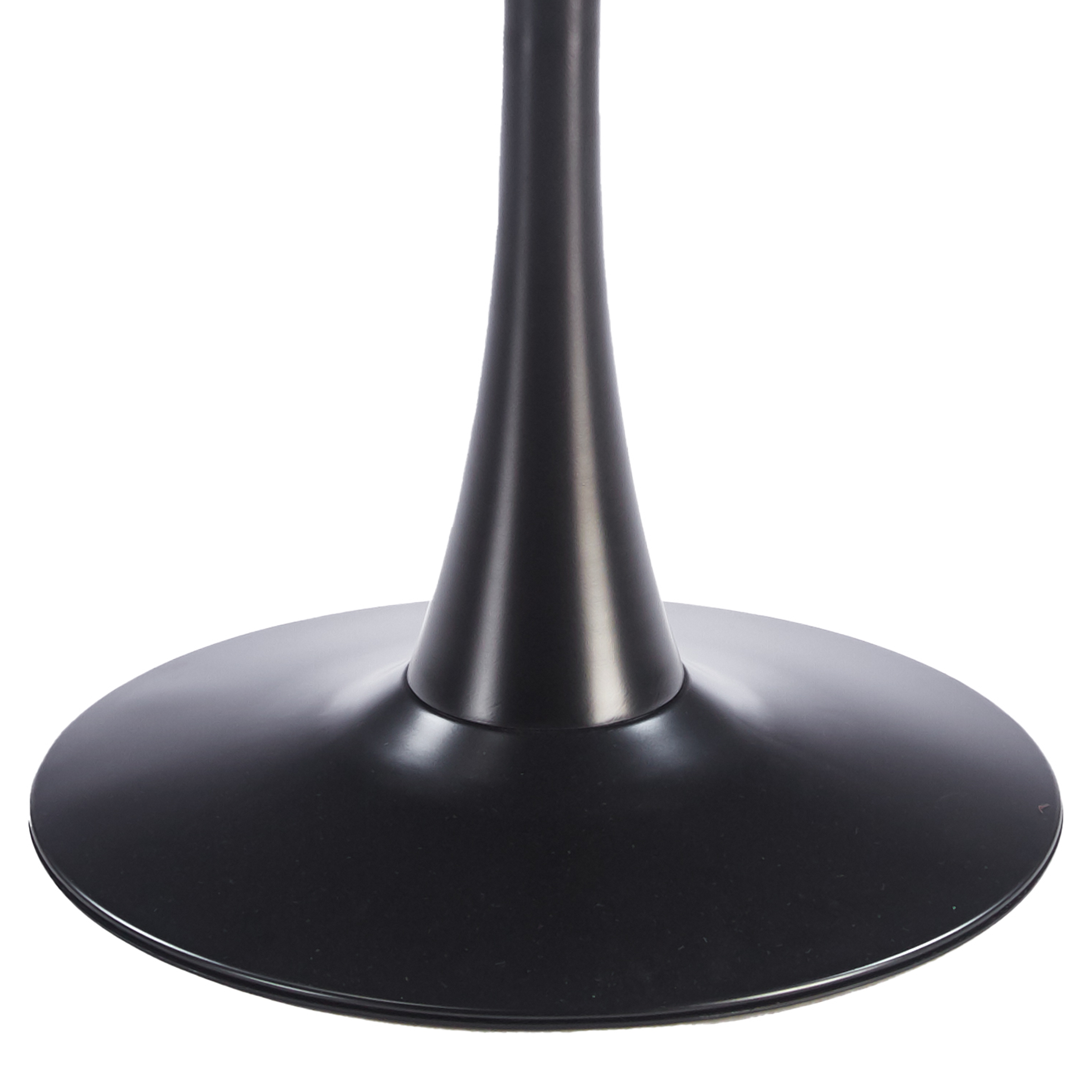 Bristol Round Dining Table with MDF/Sintered Stone/Glass and Bevel Design Tabletop in Black Steel Base