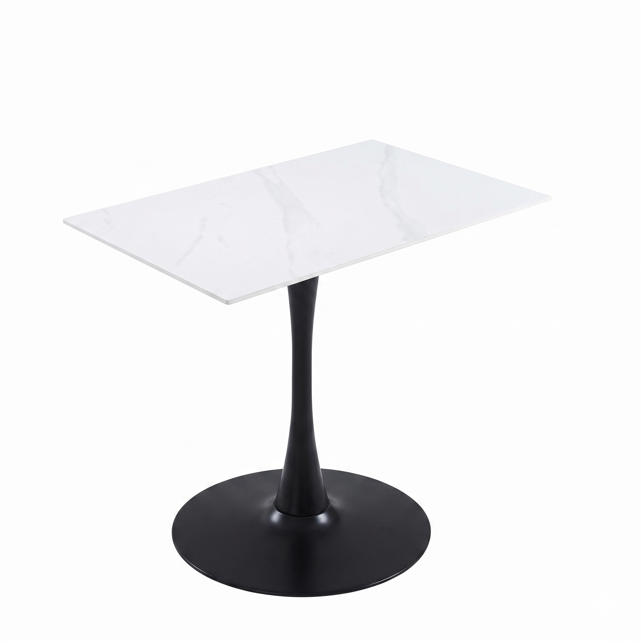 Bristol Dining Table with Sintered Stone Rectangular Tabletop and Steel Base