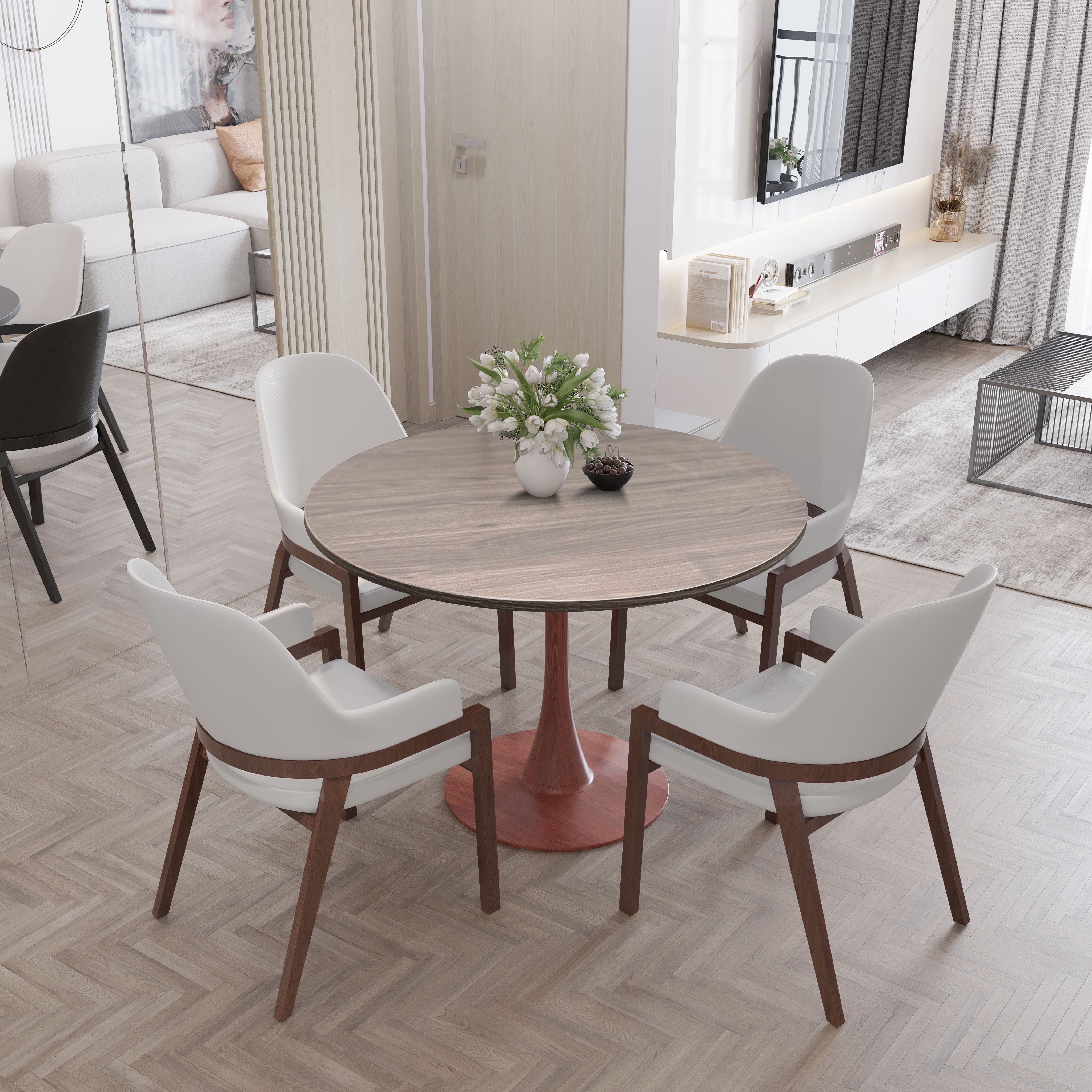 Bristol 35"/36"/40" Round Dining Table Wood Transfer Cherry/Natural/Walnut Base with MDF Table Top
