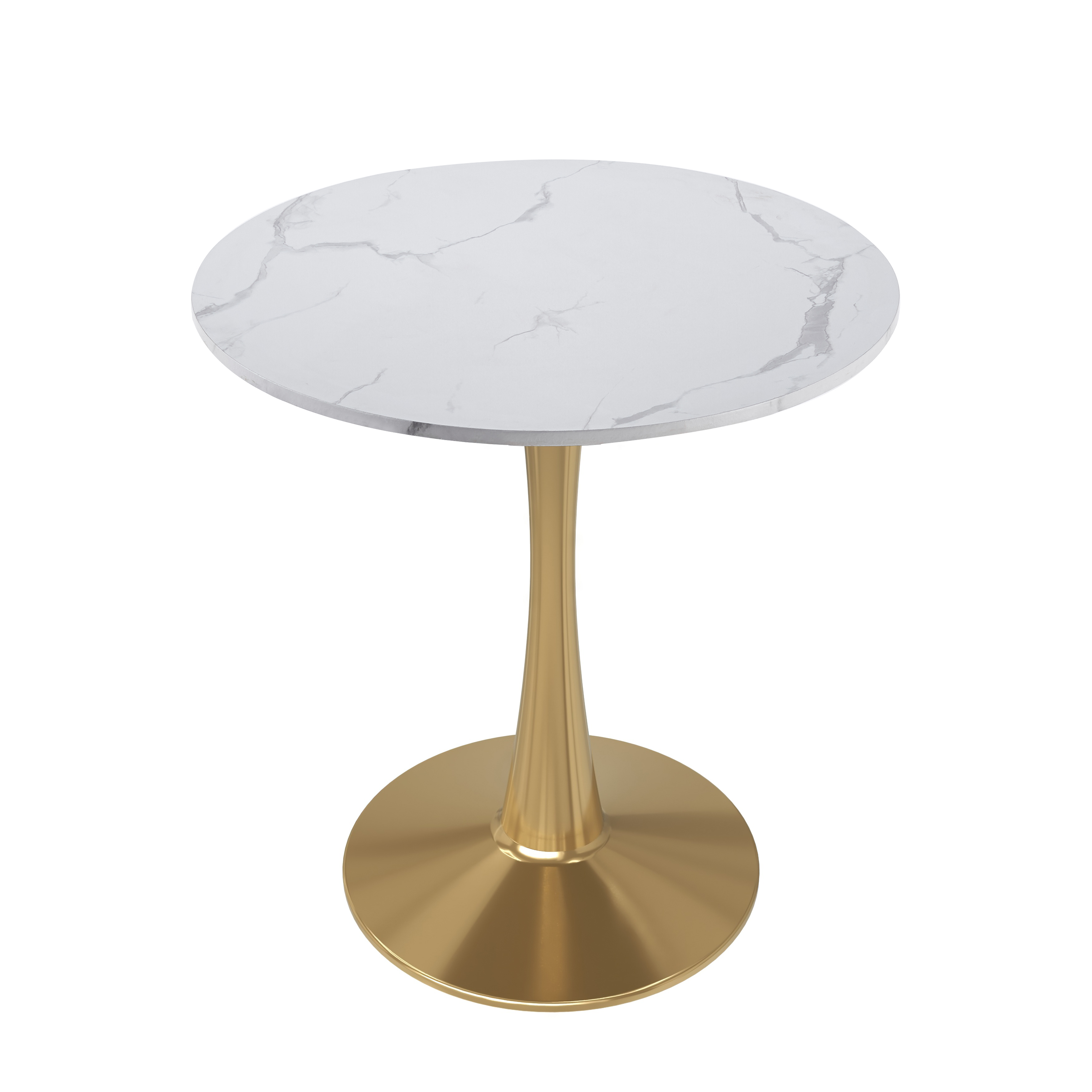 Bristol Round Dining Table with MDF/Sintered Stone/Glass Tabletop in Gold Steel