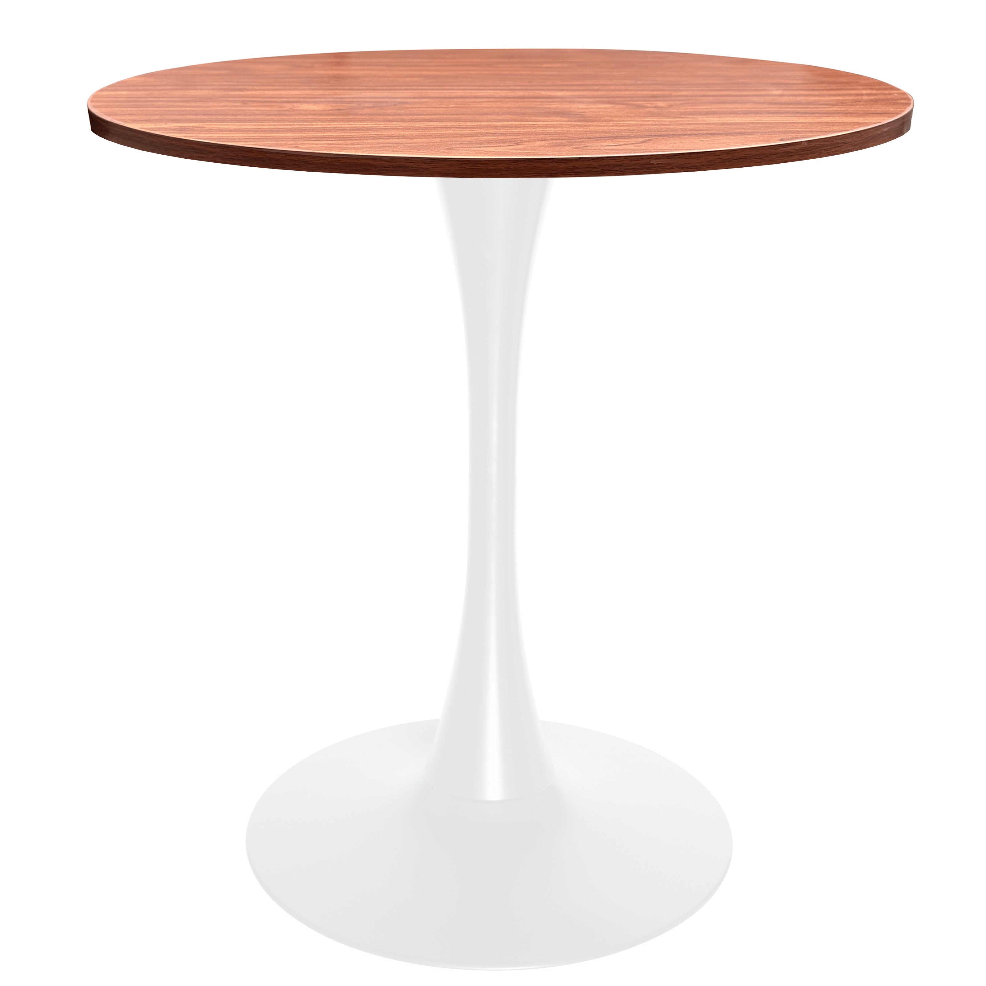 Bristol Round Dining Table with MDF/Sintered Stone/Glass Wood Tabletop in White Steel