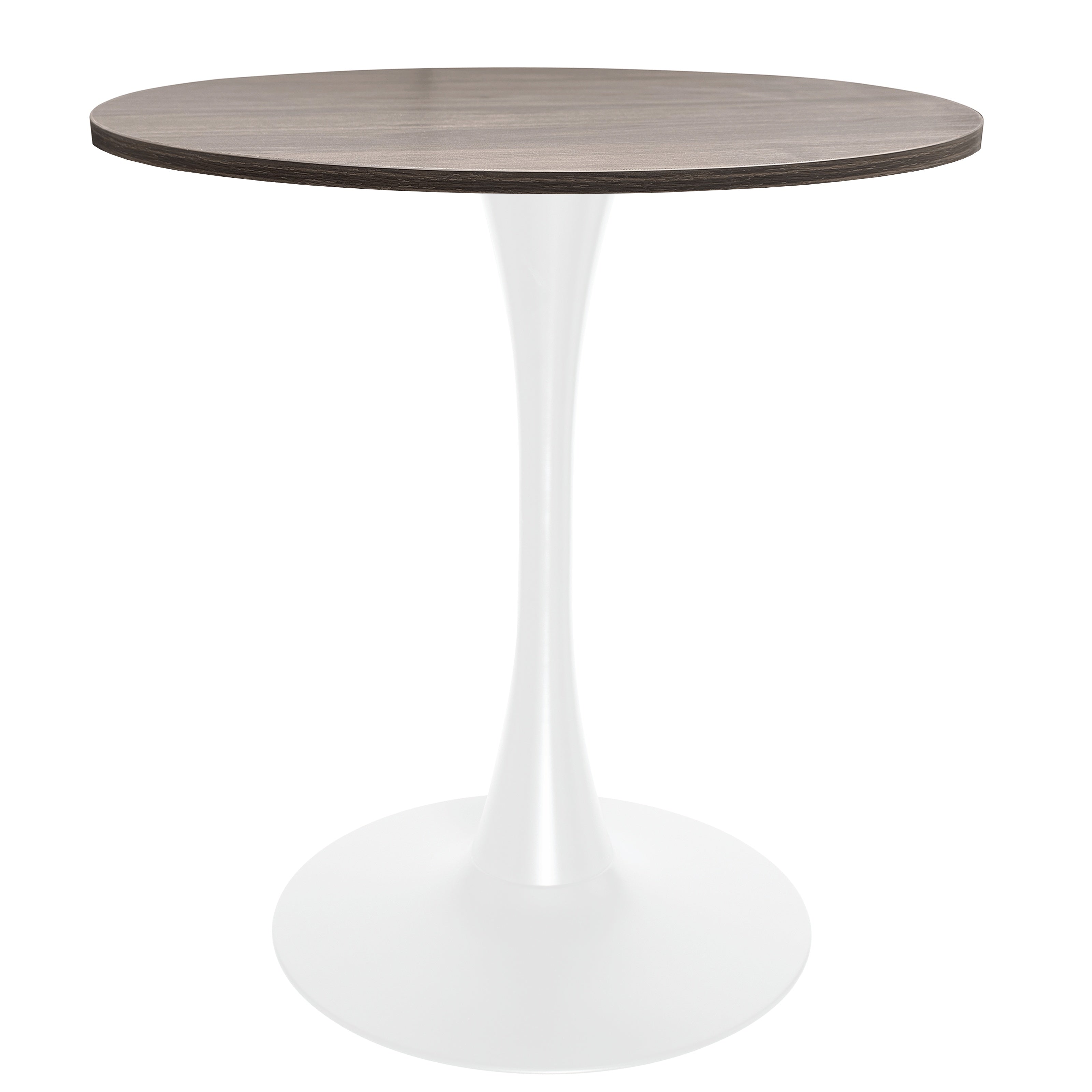 Bristol Round Dining Table with MDF/Sintered Stone/Glass Wood Tabletop in White Steel