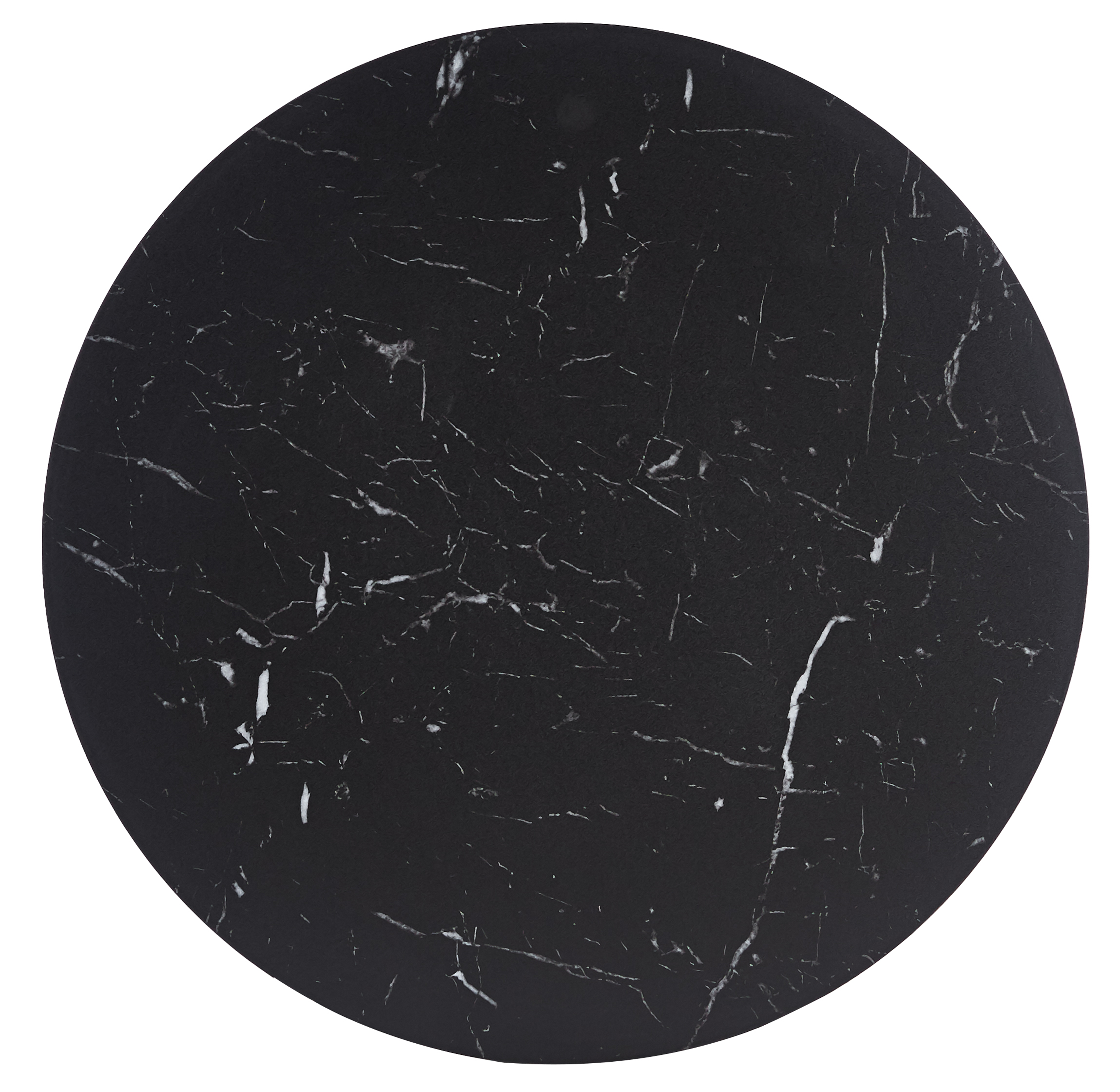 Bristol Round Dining Table with MDF/Sintered Stone/Glass Wood Tabletop in White Steel