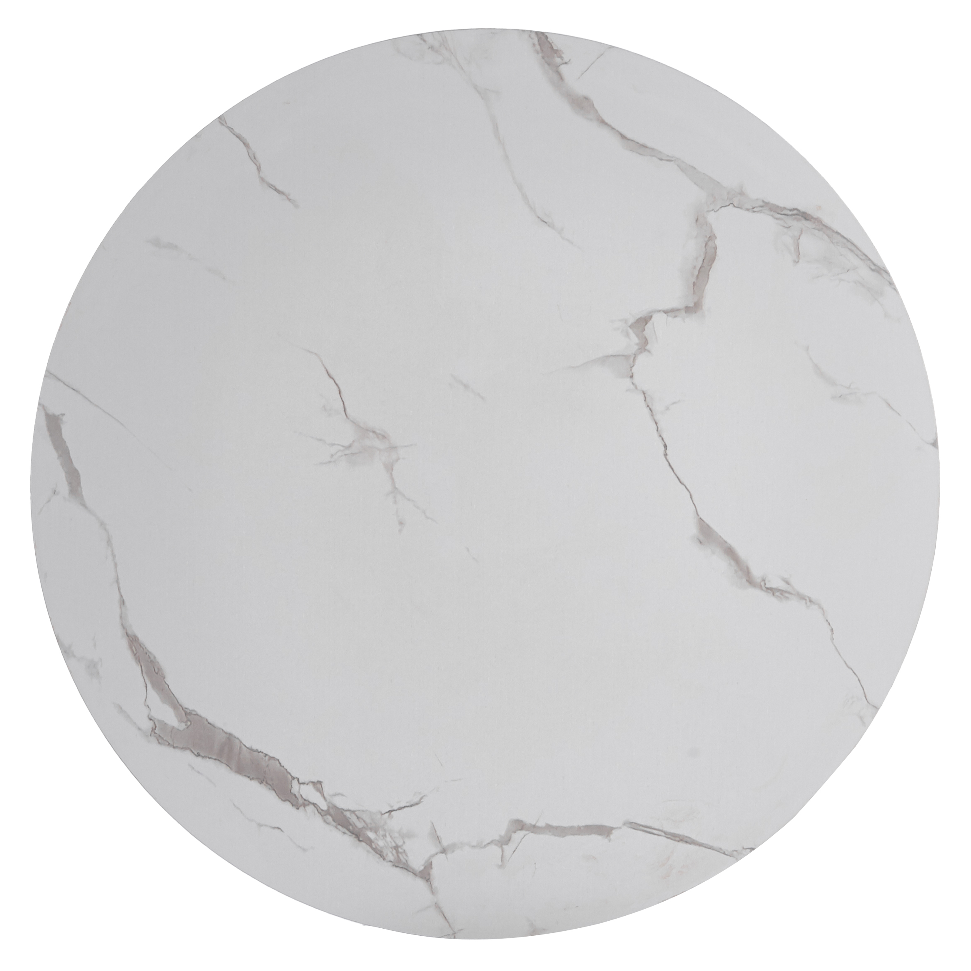 Bristol Round Dining Table with MDF/Sintered Stone/Glass Wood Tabletop in White Steel