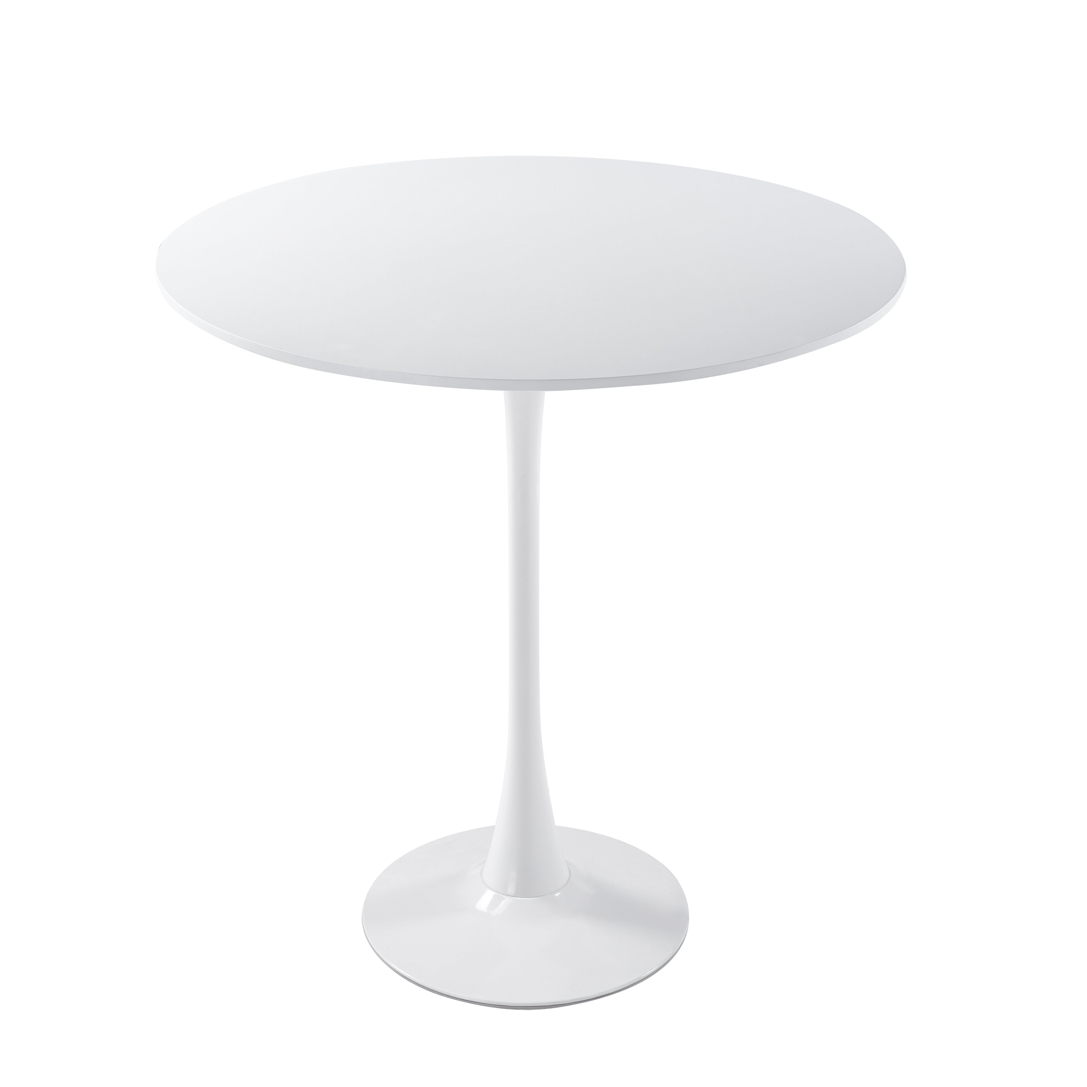 Bristol Round MDF Wood Tabletop Bar Height Table with Steel Base