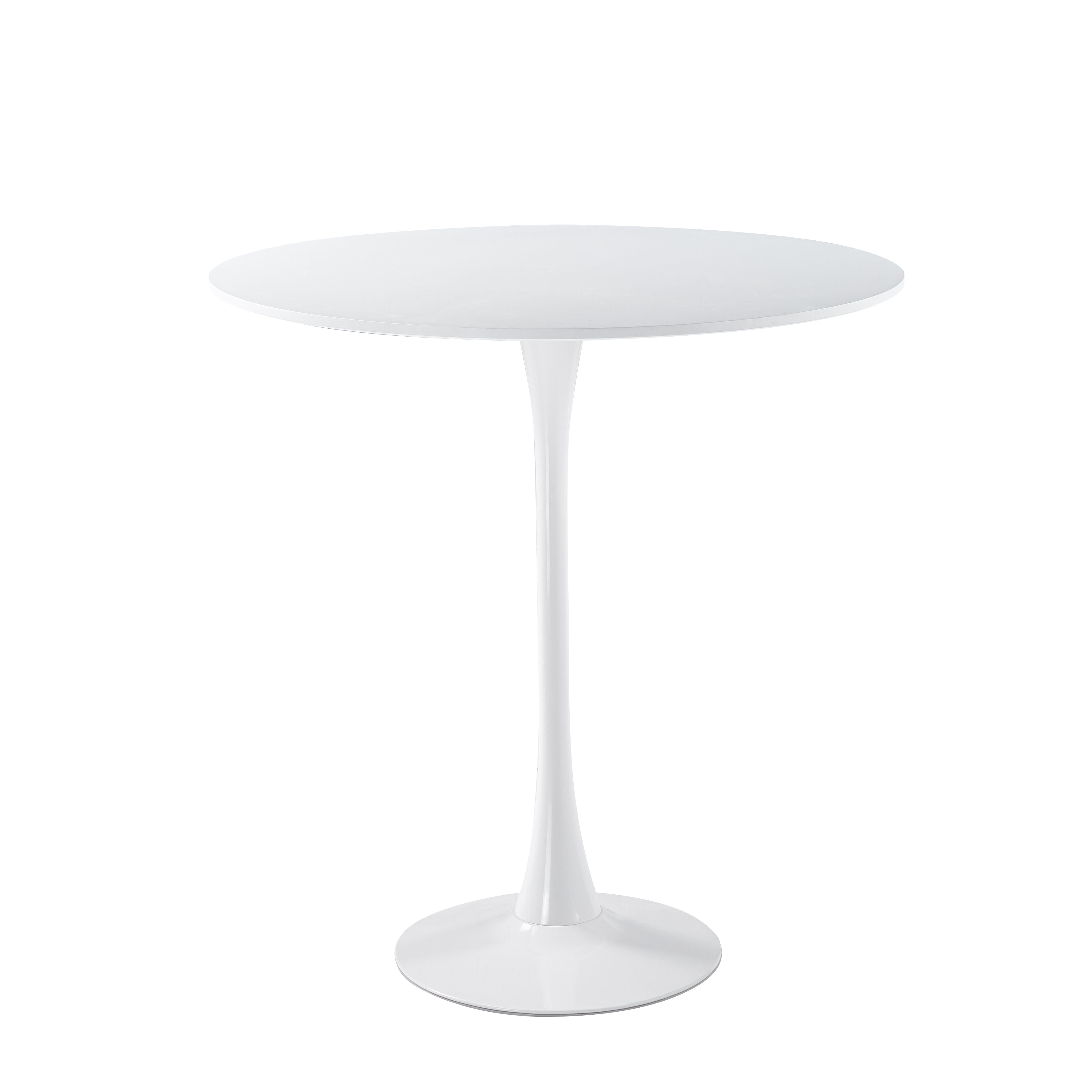 Bristol Round MDF Wood Tabletop Bar Height Table with Steel Base