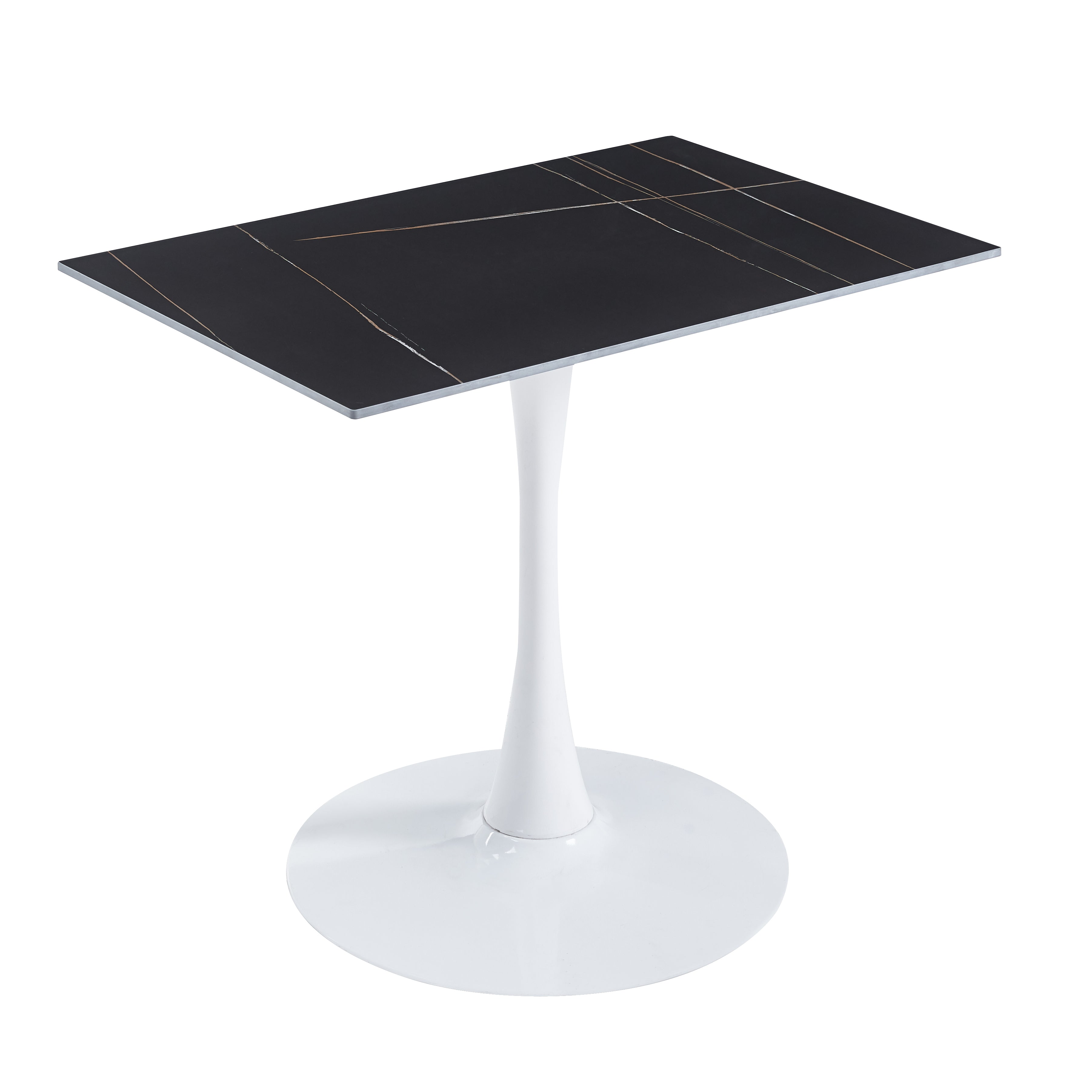Bristol Dining Table with Sintered Stone Rectangular Tabletop and Steel Base
