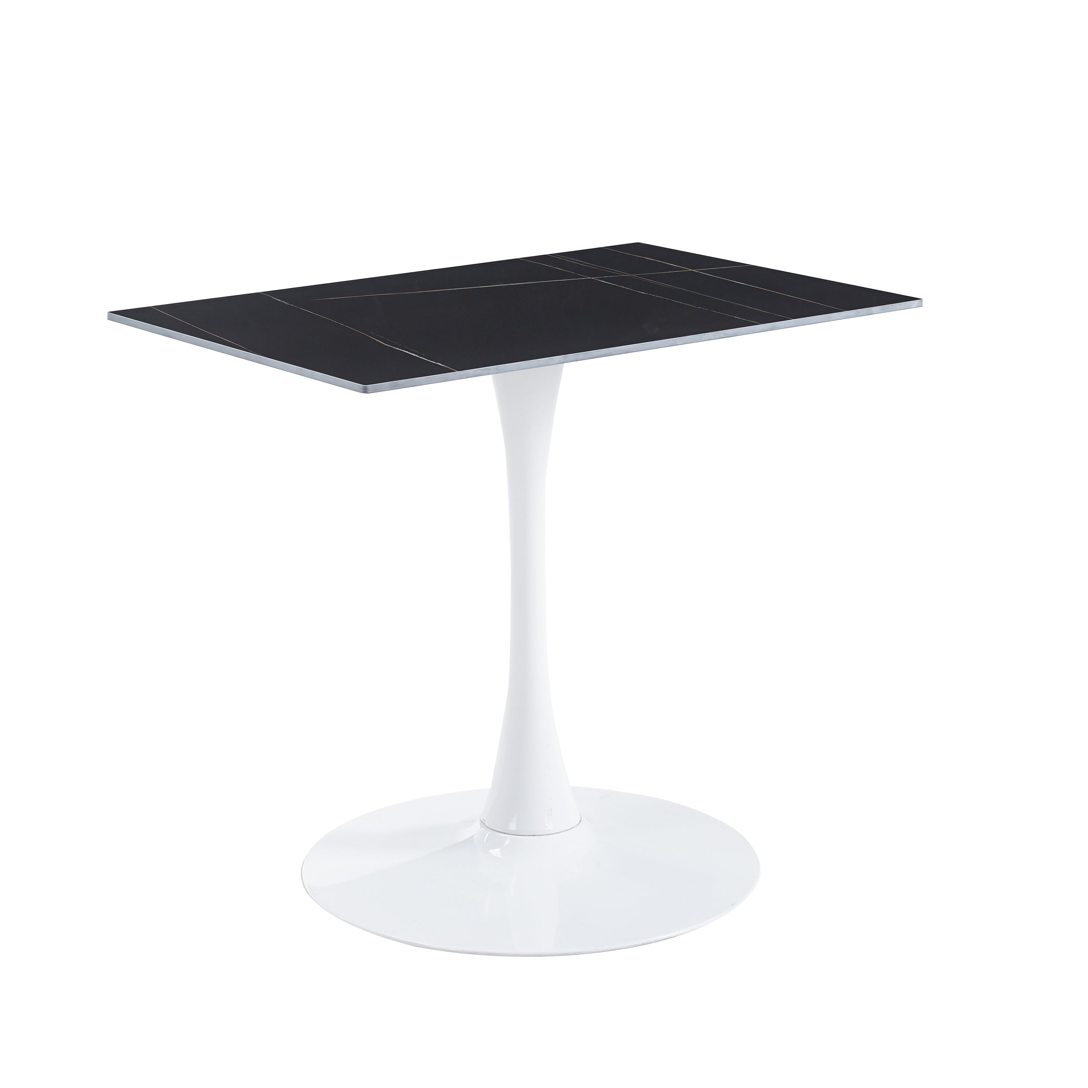 Bristol Dining Table with Sintered Stone Rectangular Tabletop and Steel Base
