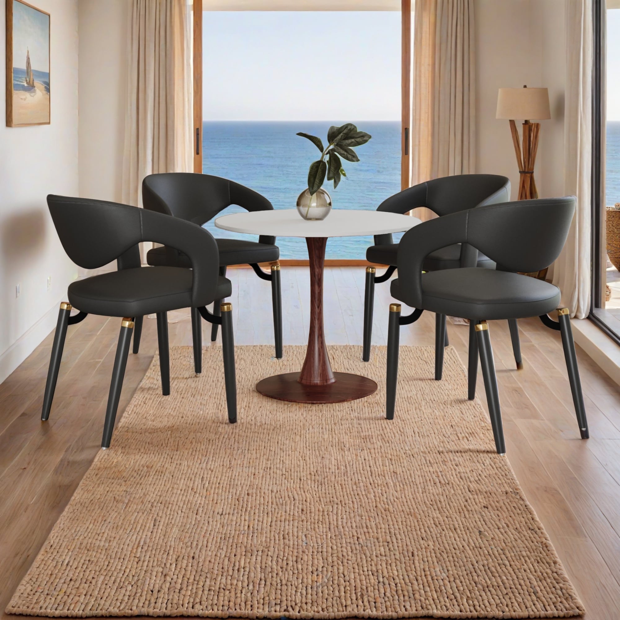 Bristol 24"/27"/31" Round Dining Table Wood Transfer Cherry/Natural/Walnut Base with MDF Table Top