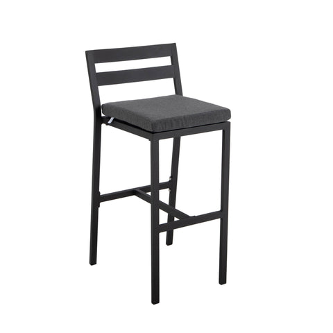 Chelsea 5-Piece Patio Bar Set: Aluminum Fire Pit Table with Tank Holder & 4 Barstools with Cushions