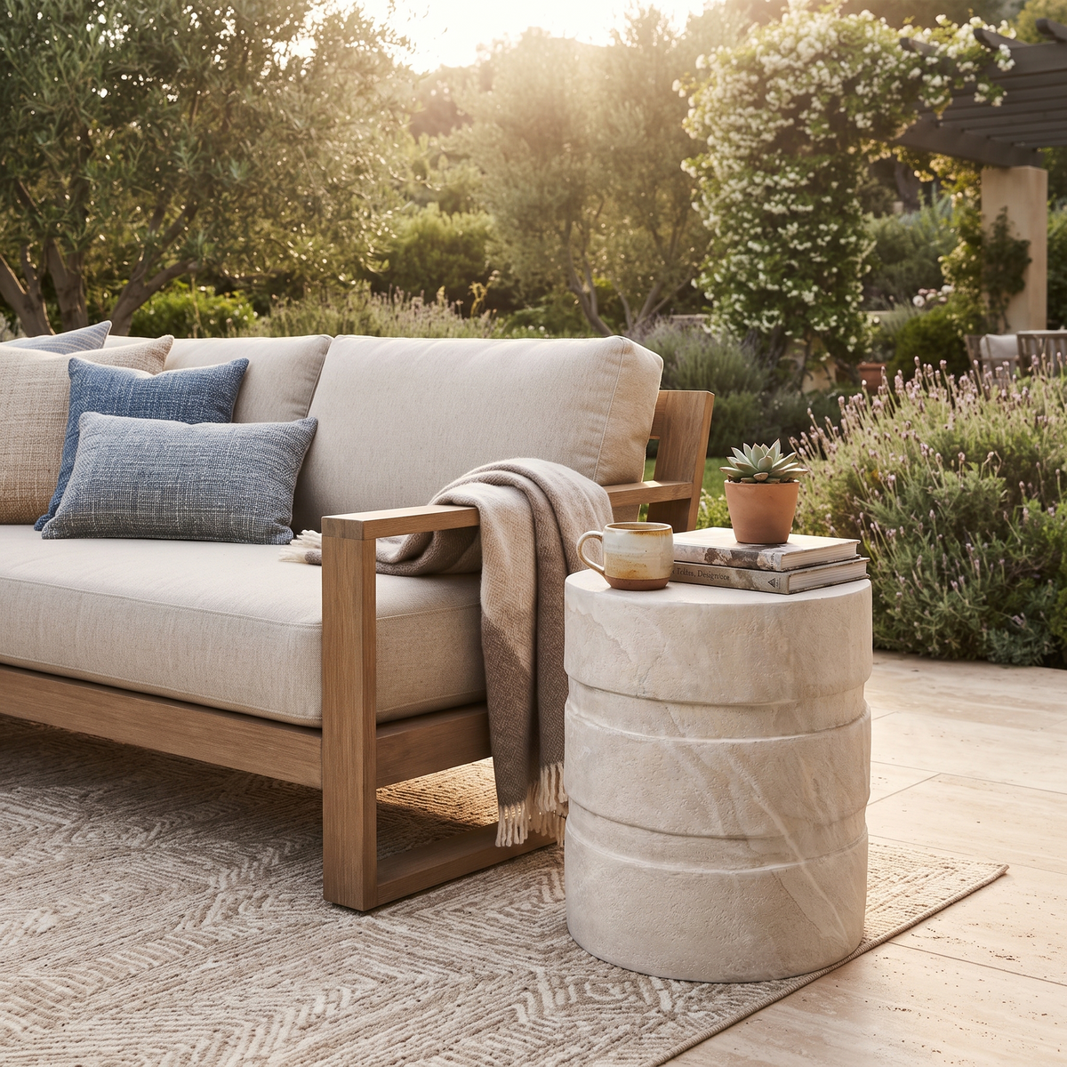 Cadence Fiberstone Side/End Table for Indoor and Outdoor
