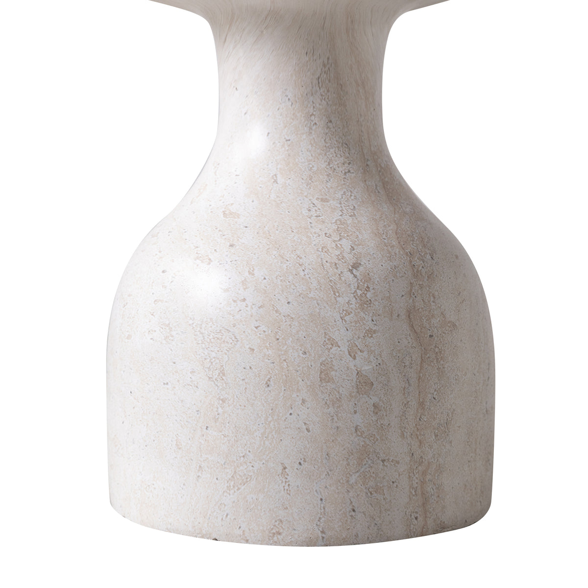 Calyx Sculptural Fiberstone Accent Side/End Table, Travertine - view 9 | LeisureMod
