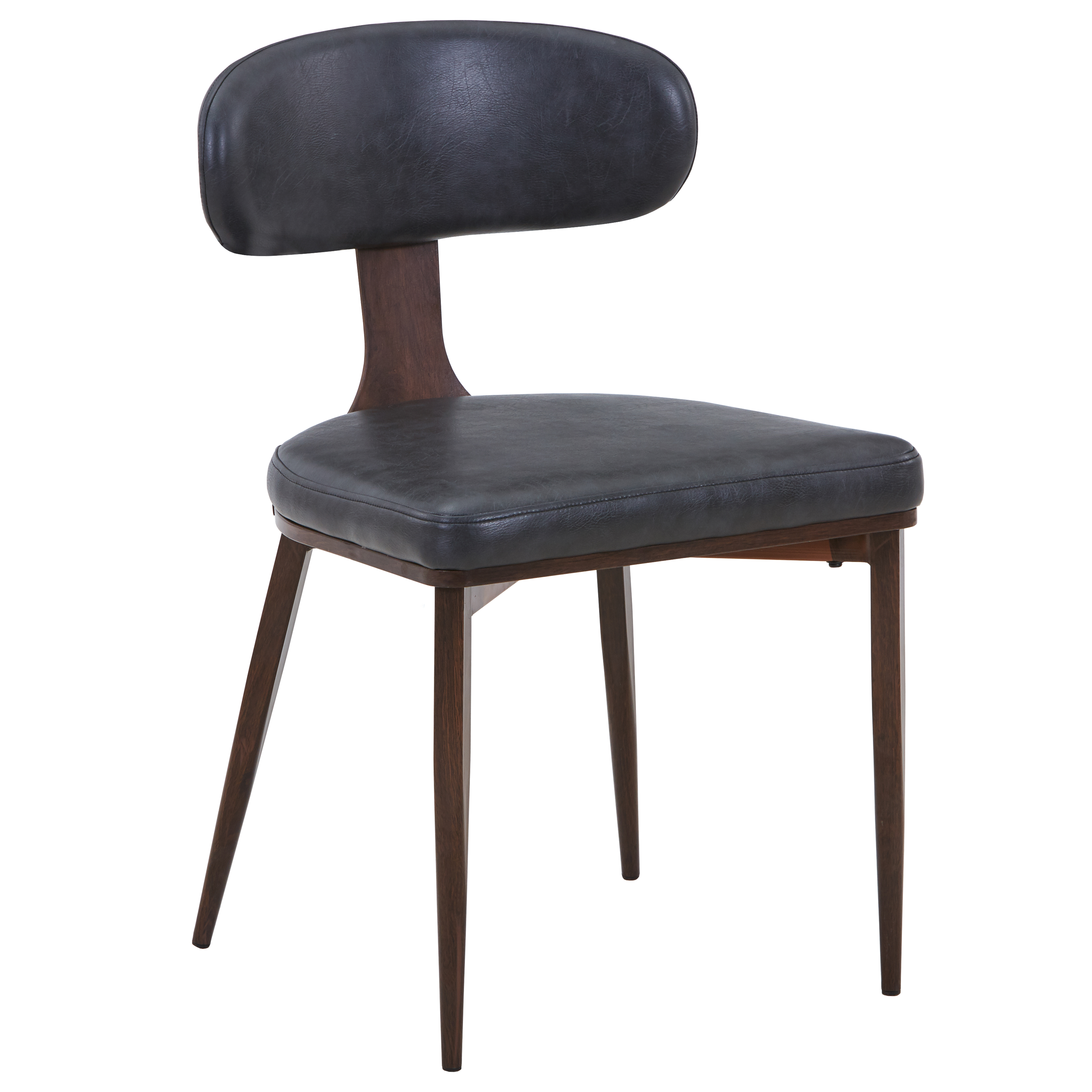 Dilenny Leather Dining Chair with Steel Legs