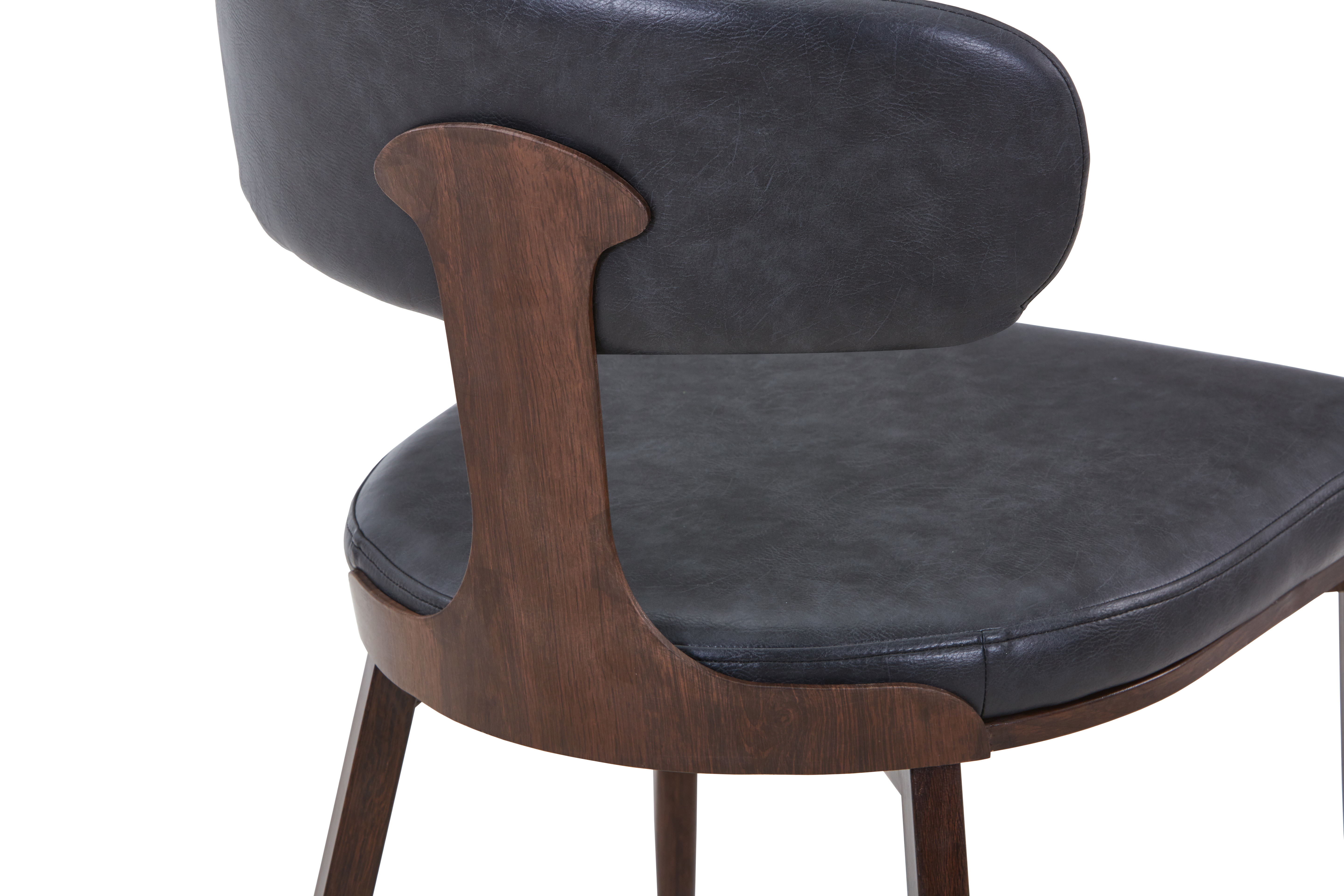 Dilenny Leather Dining Chair with Steel Legs