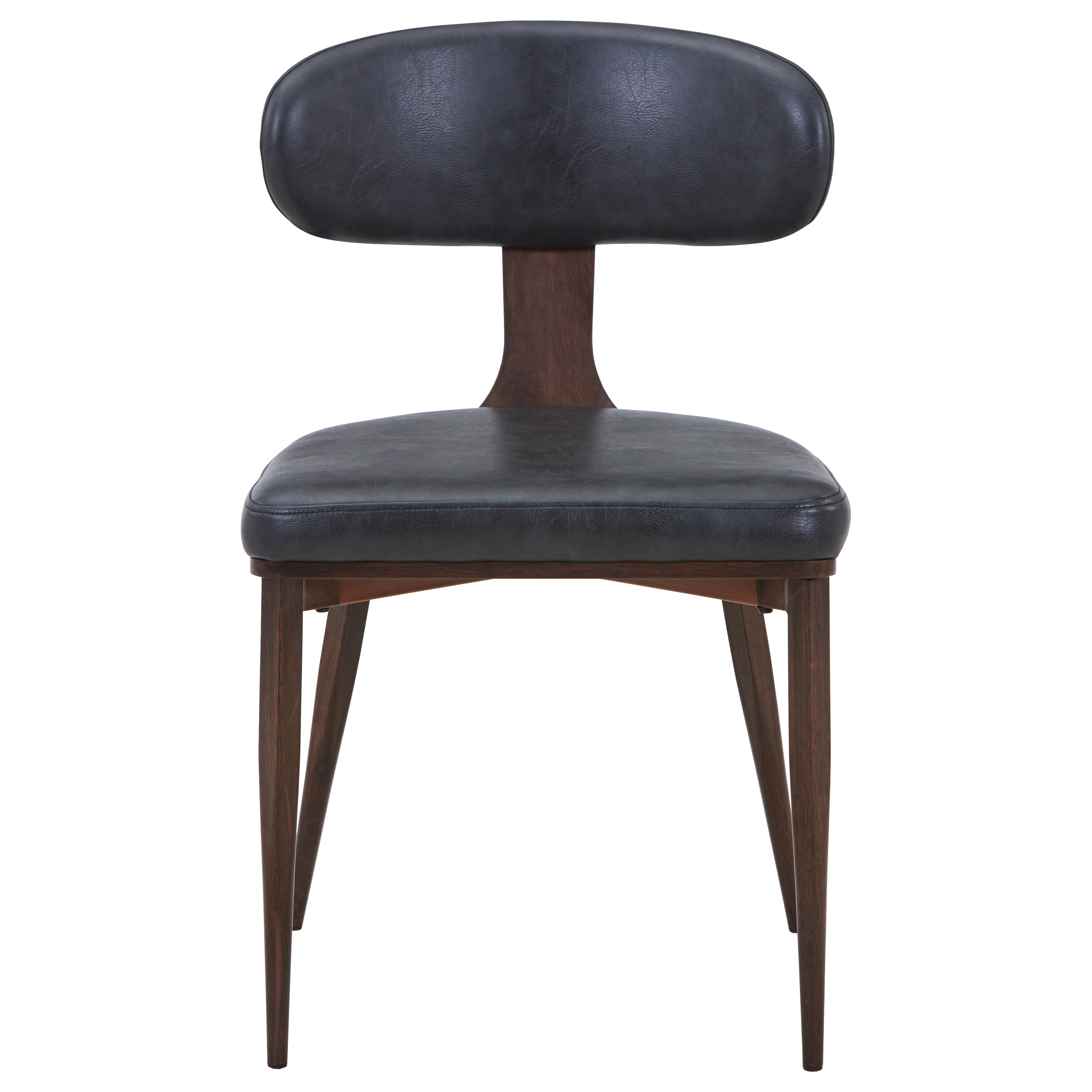 Dilenny Leather Dining Chair with Steel Legs