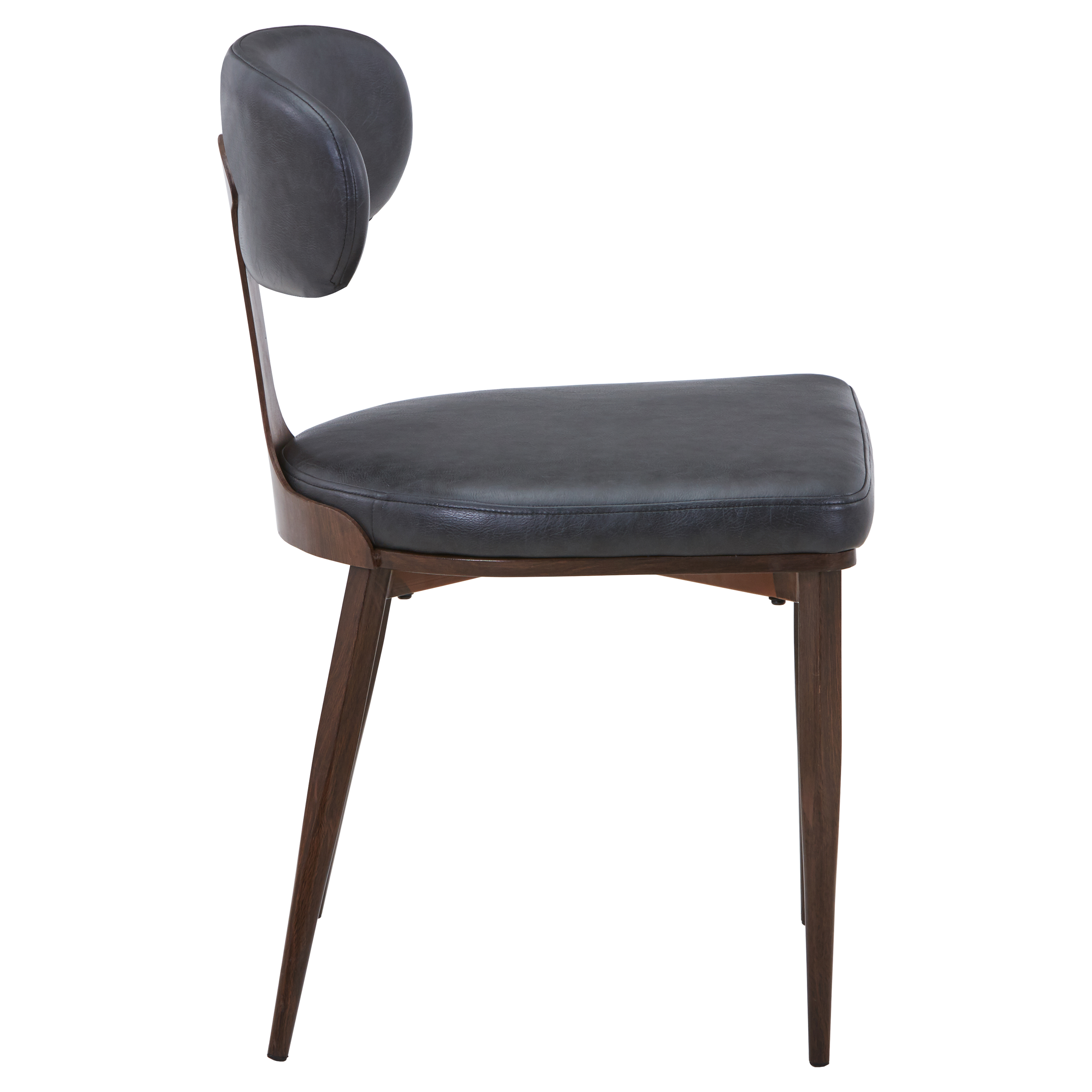 Dilenny Leather Dining Chair with Steel Legs