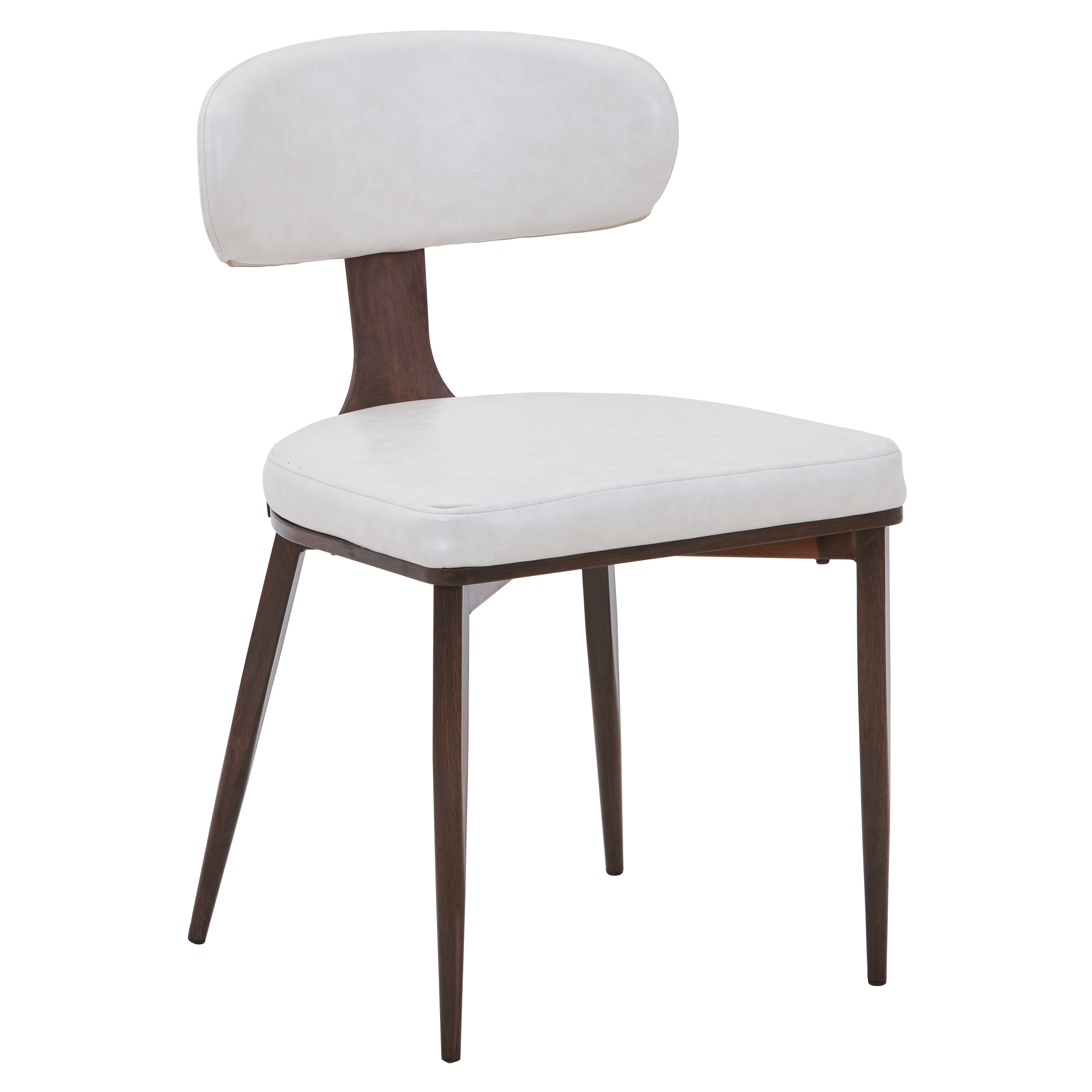 Dilenny Leather Dining Chair with Steel Legs