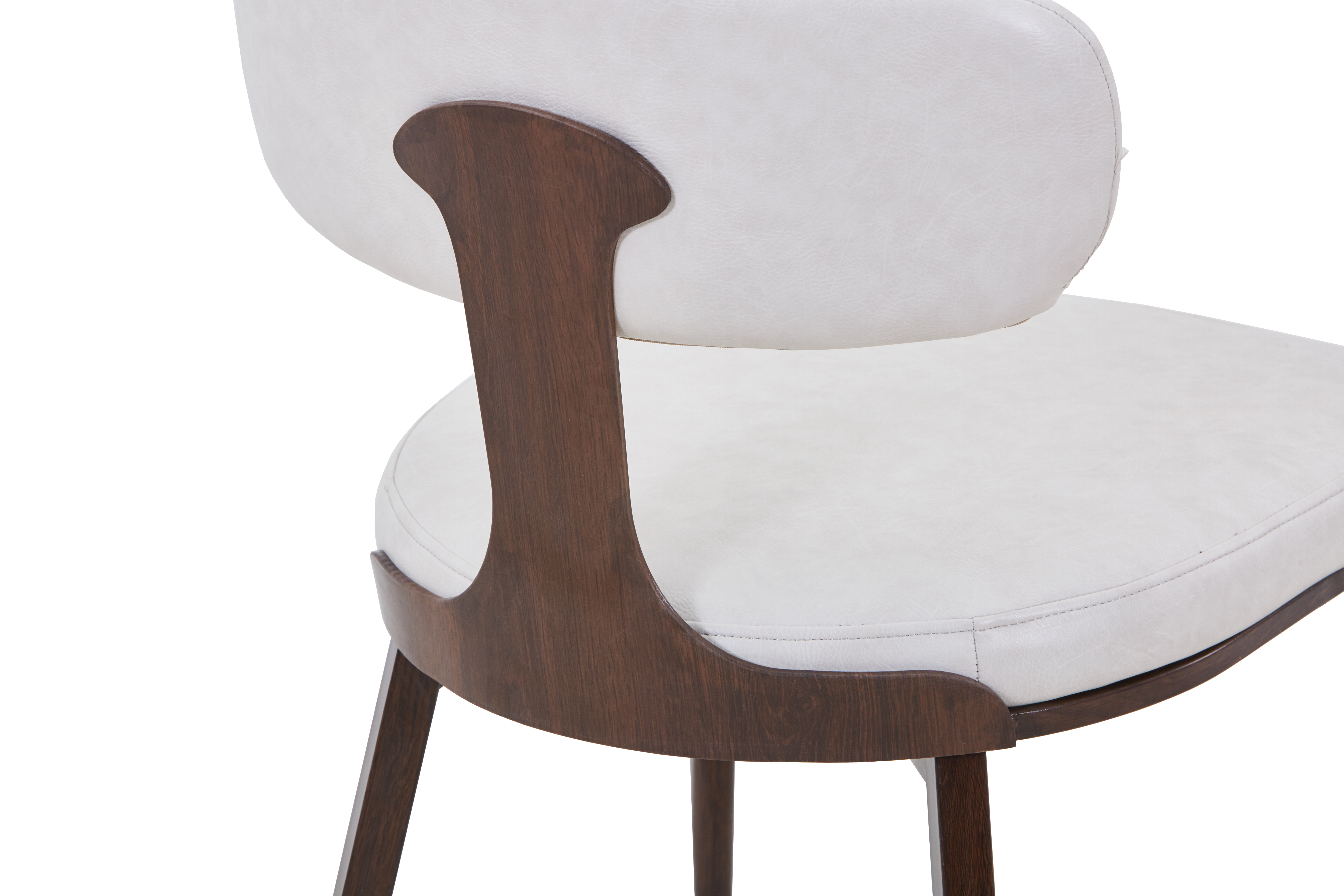 Dilenny Leather Dining Chair with Steel Legs