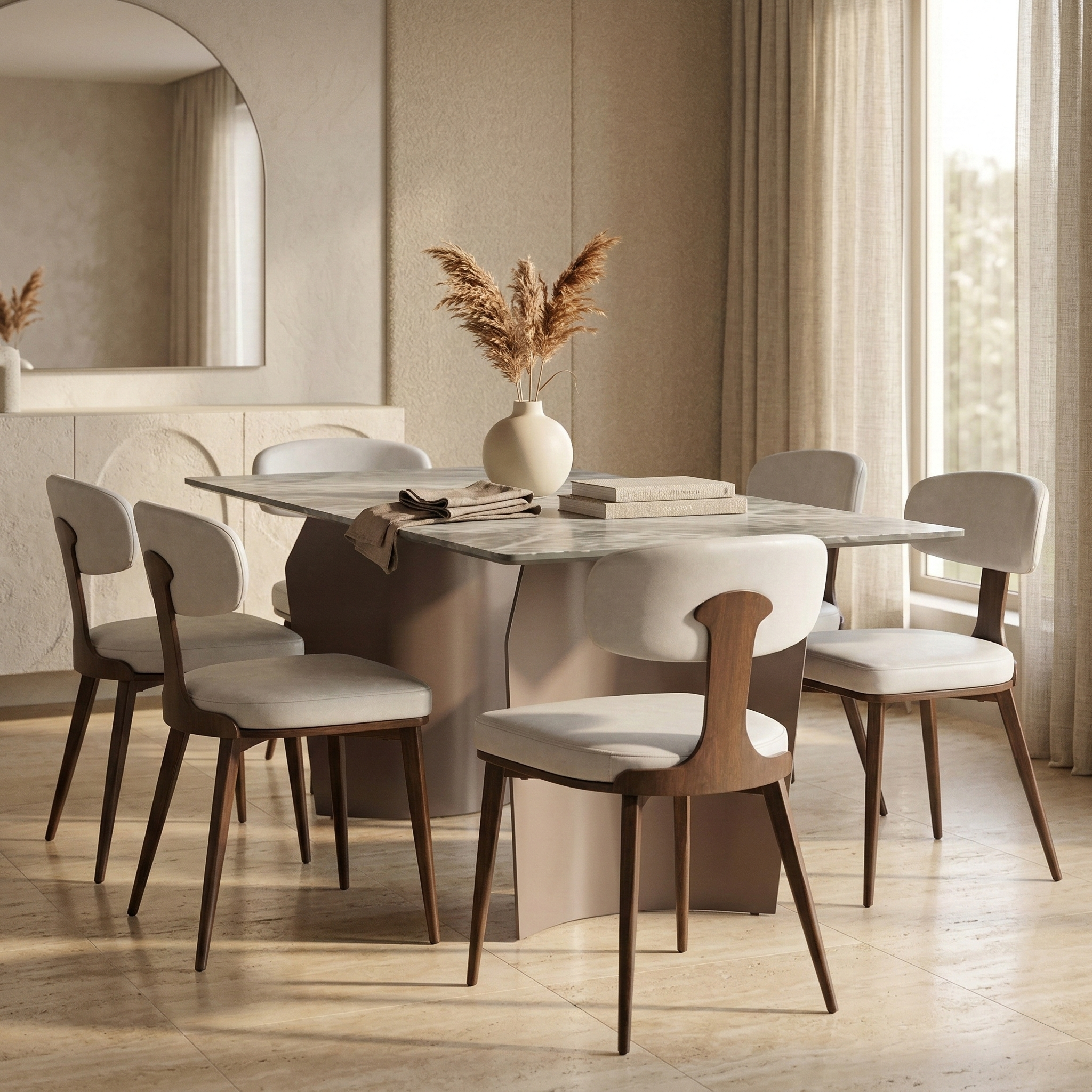 Dilenny Leather Dining Chair with Steel Legs