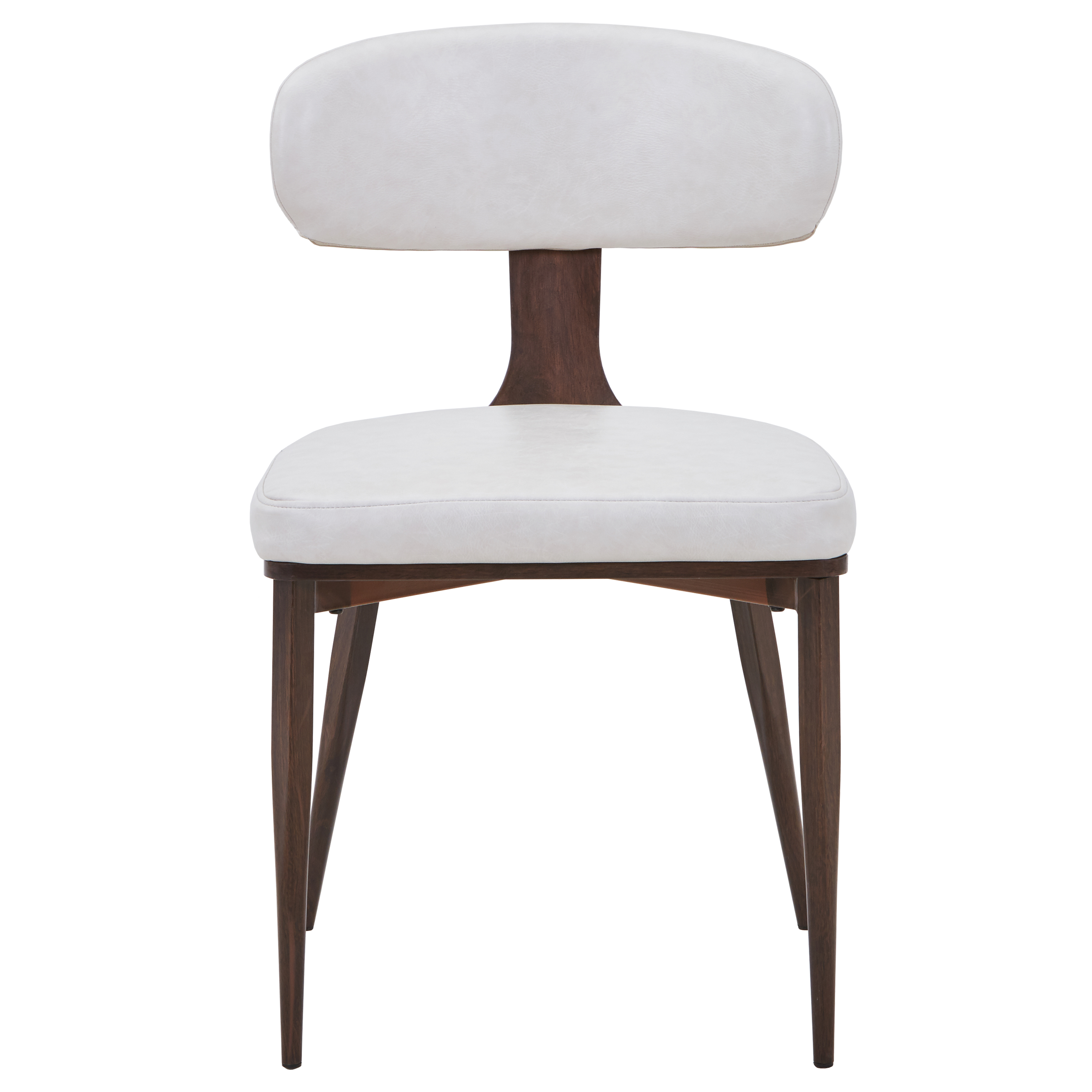 Dilenny Leather Dining Chair with Steel Legs