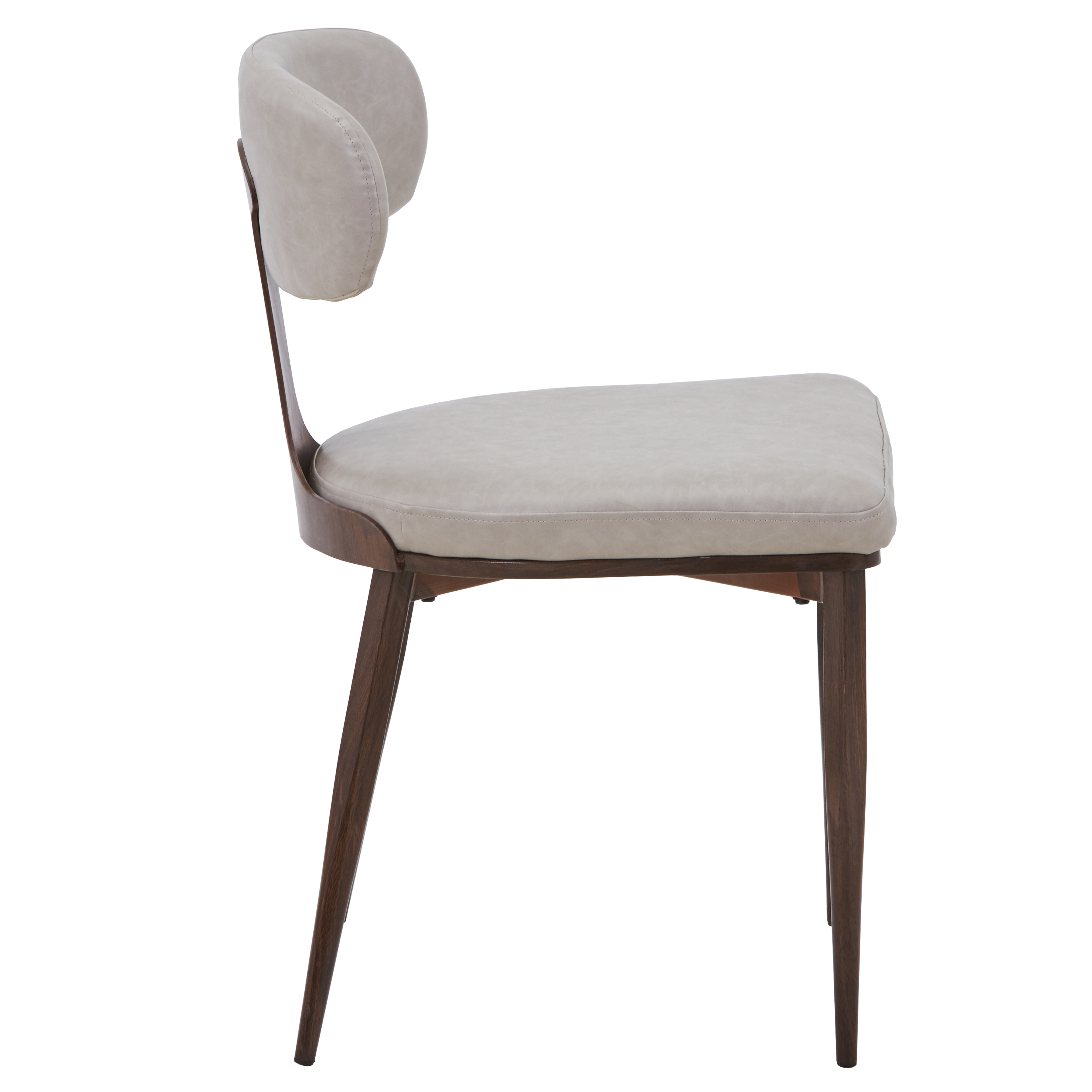 Dilenny Leather Dining Chair with Steel Legs