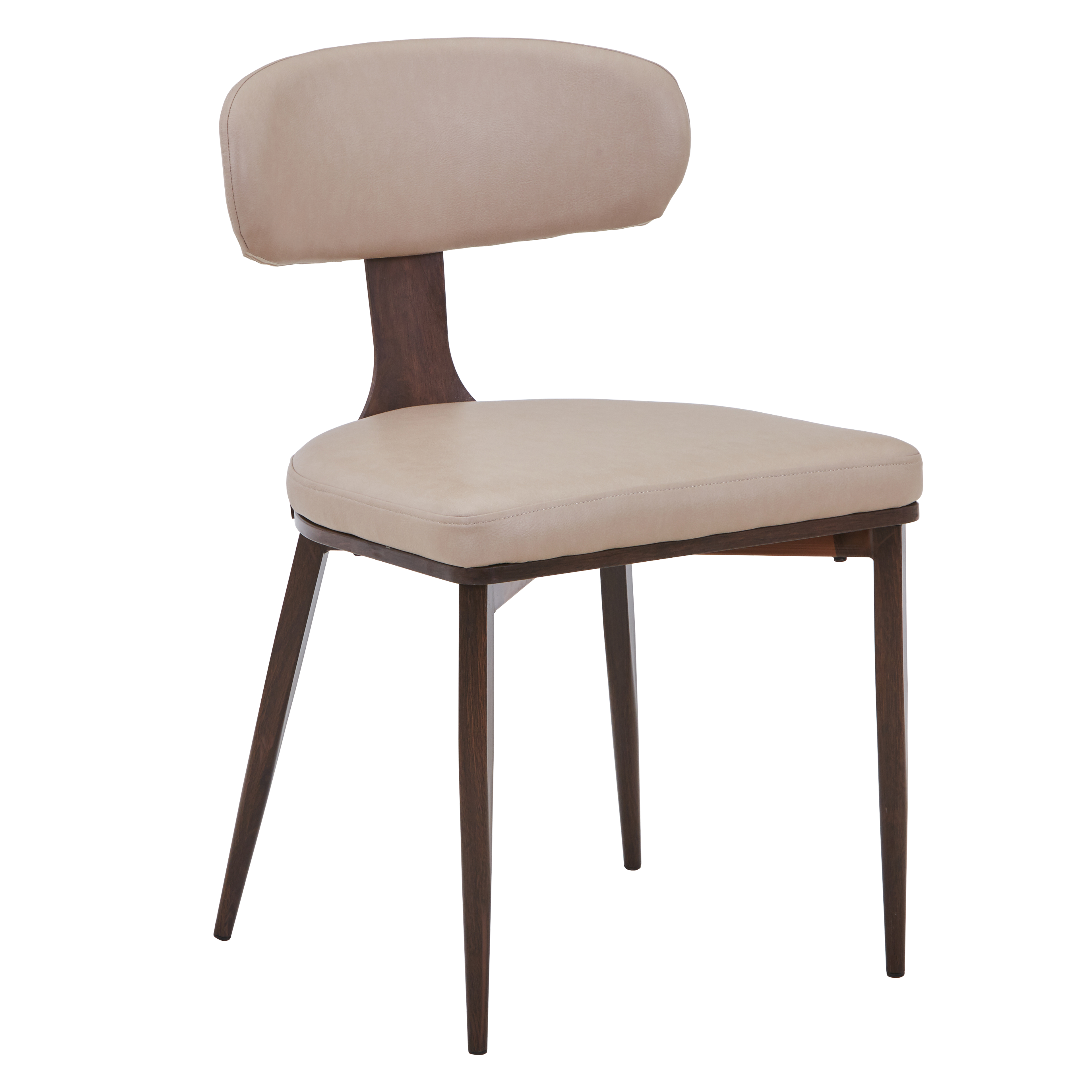 Dilenny Leather Dining Chair with Steel Legs