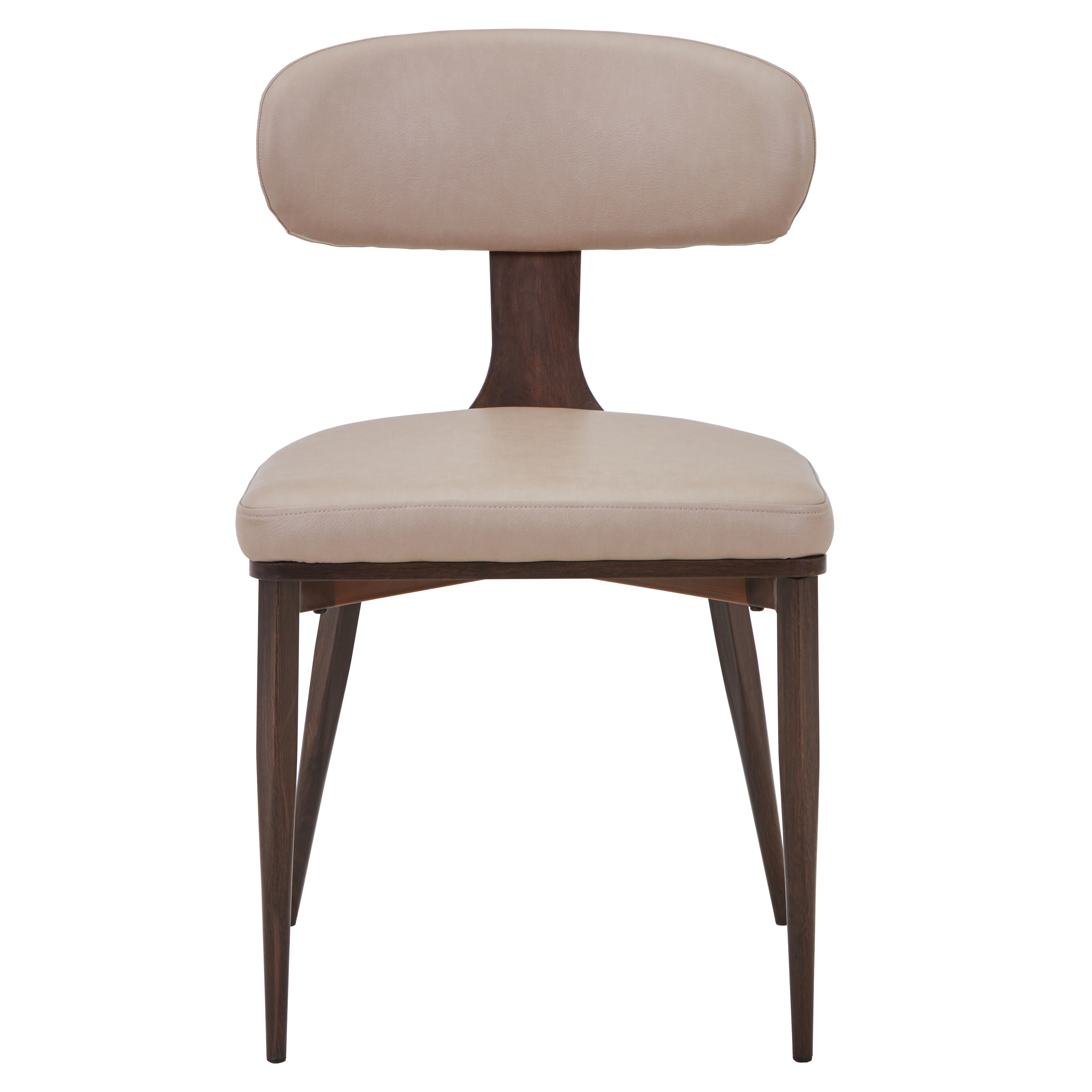 Dilenny Leather Dining Chair with Steel Legs