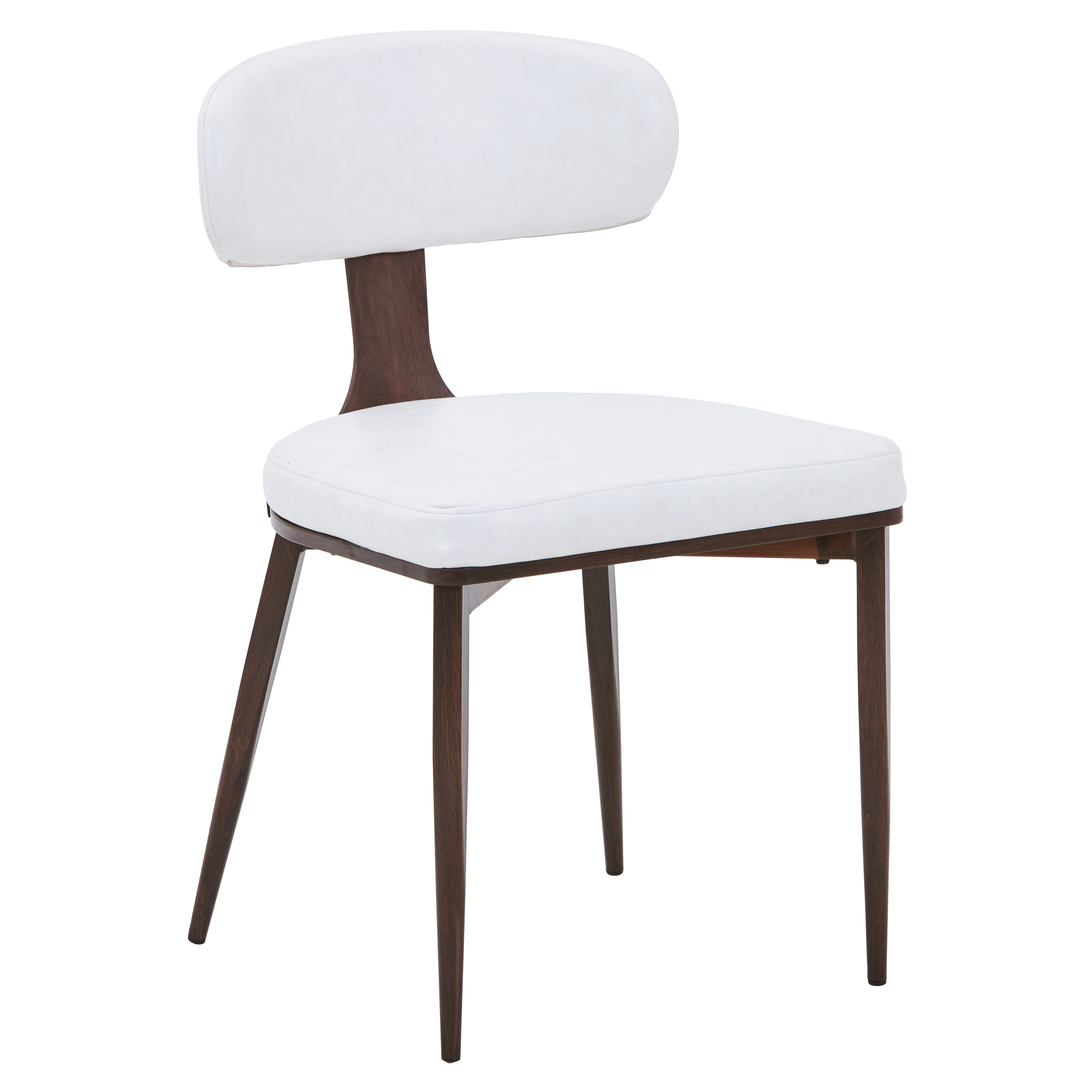 Dilenny Leather Dining Chair with Steel Legs